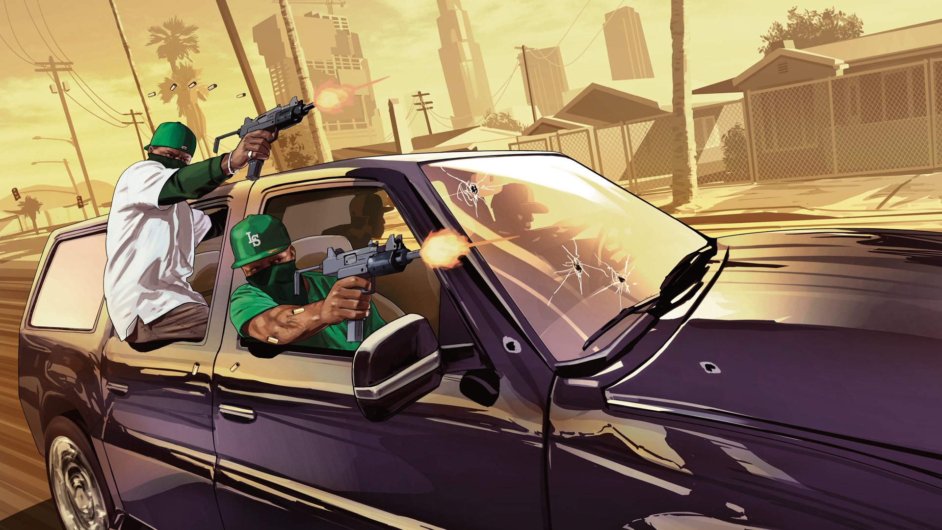 Gangs shootout. Wallpaper from Grand Theft Auto Online