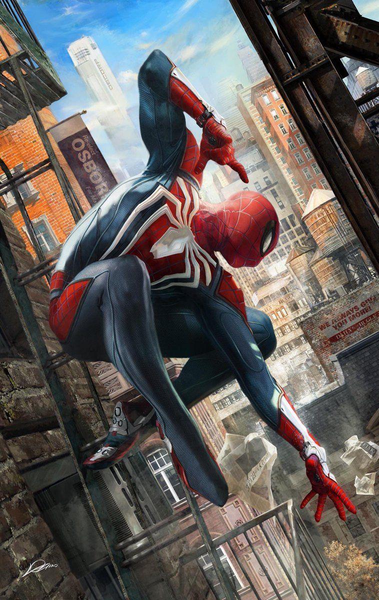 A Cover Artist For Marvel Comics And Insomniac Games Teamed Up To Create This Amazing SPIDER MAN Art. Spider Man Playstation, Marvel Spiderman, Spiderman