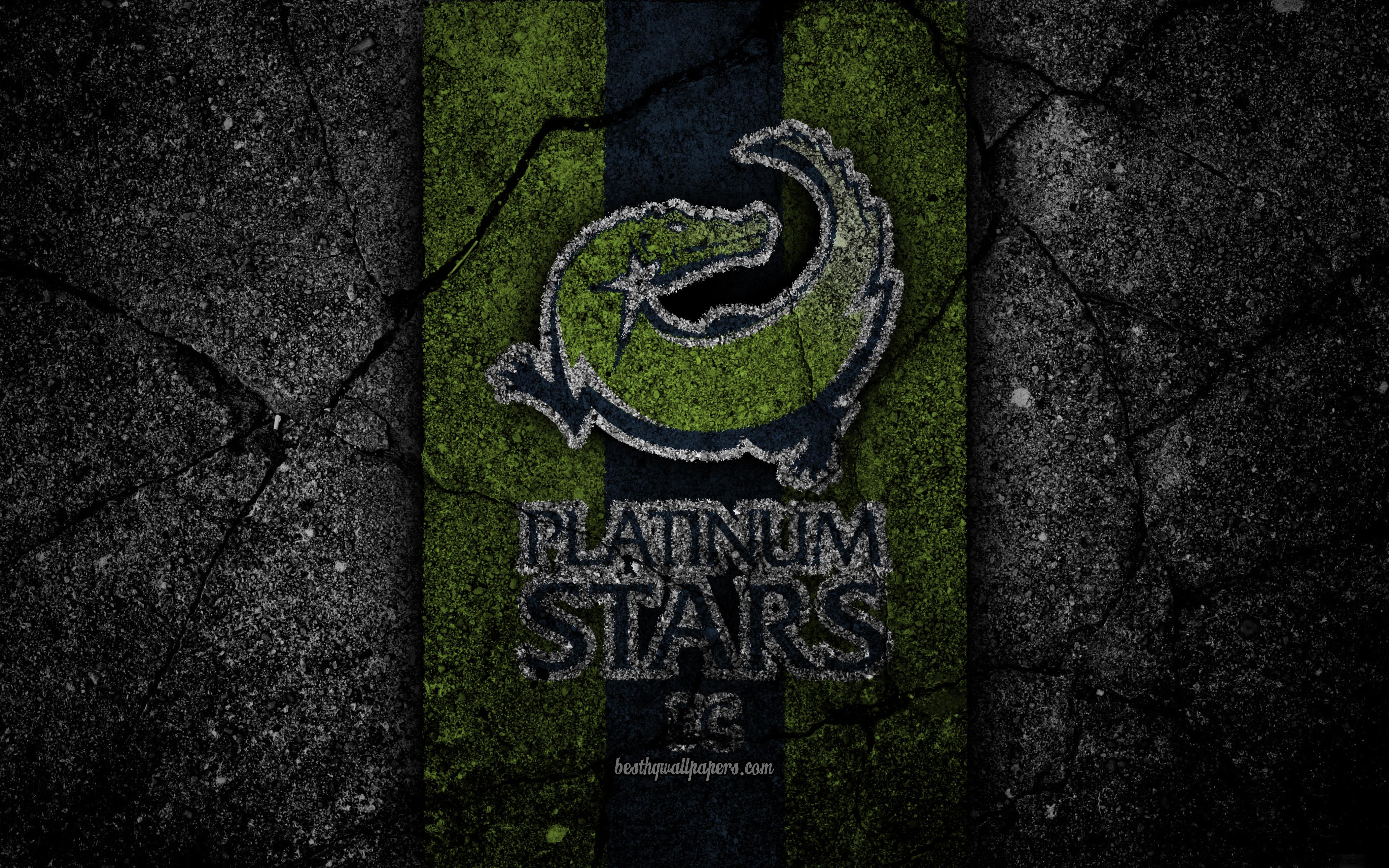 Download wallpaper Platinum Stars FC, 4k, emblem, South African