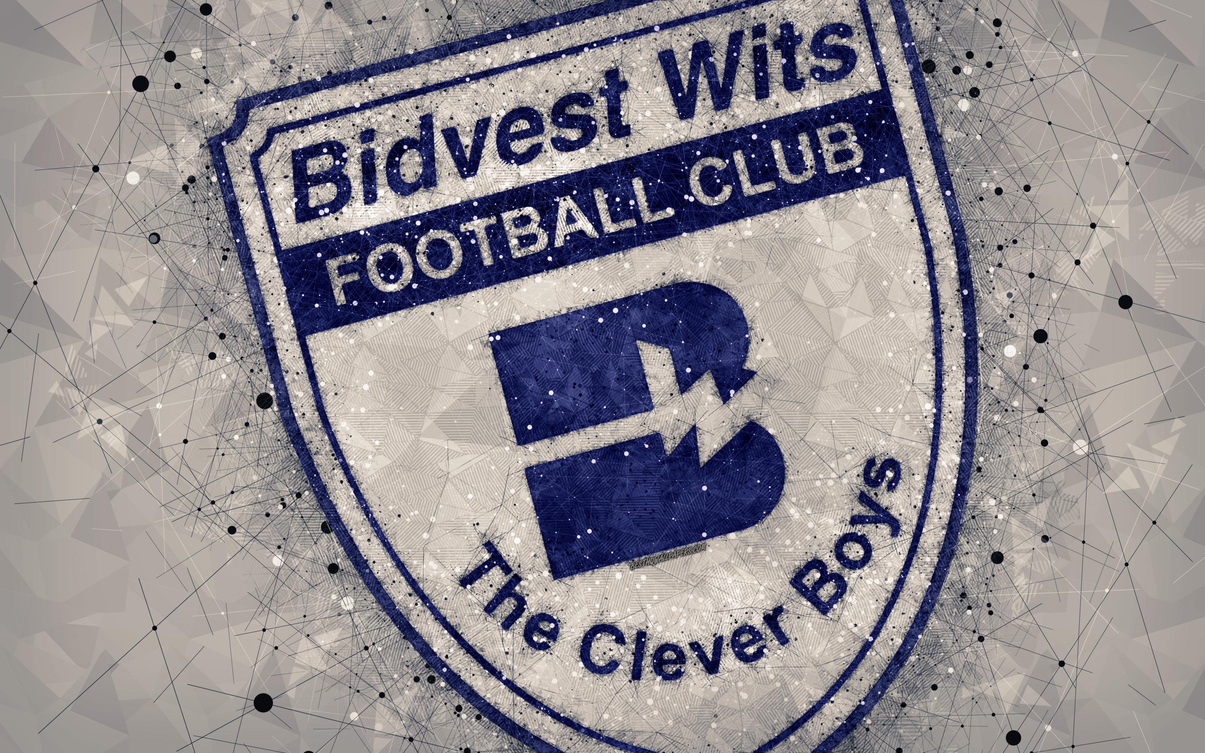 Download wallpaper Bidvest Wits FC, 4k, logo, geometric art, South