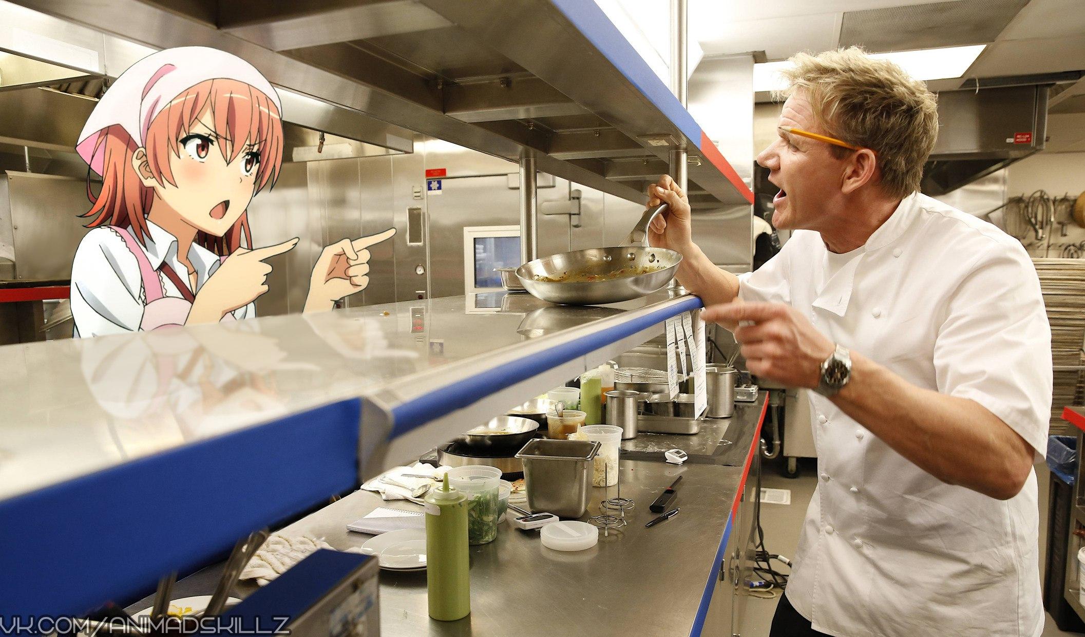 Anime Girl With Gordon Ramsay Wallpaperx1240