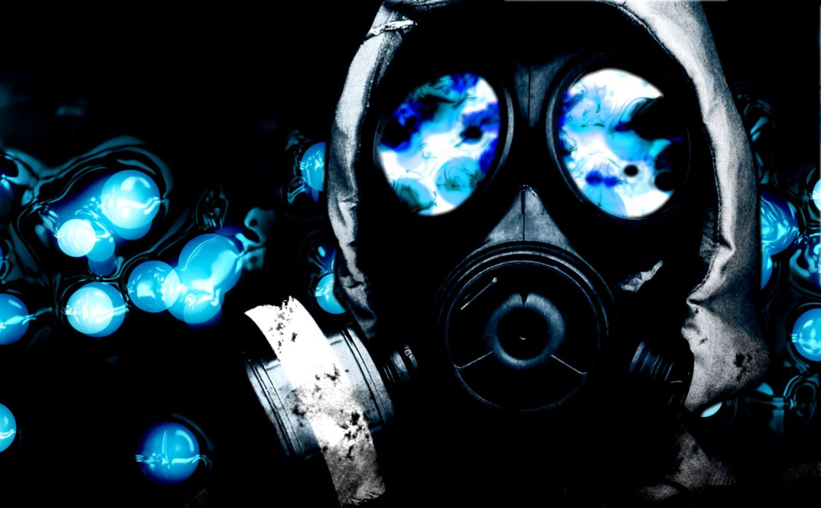 Cool Skull With Gas Mask Wallpaper