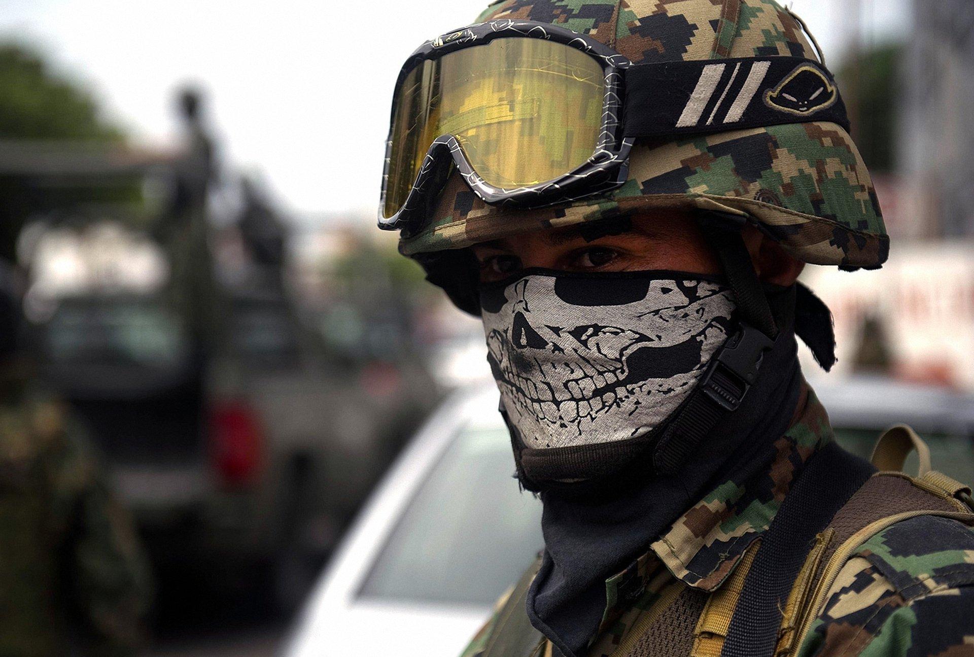 addicts mexico war bandana skull uniforms close up mask HD wallpaper
