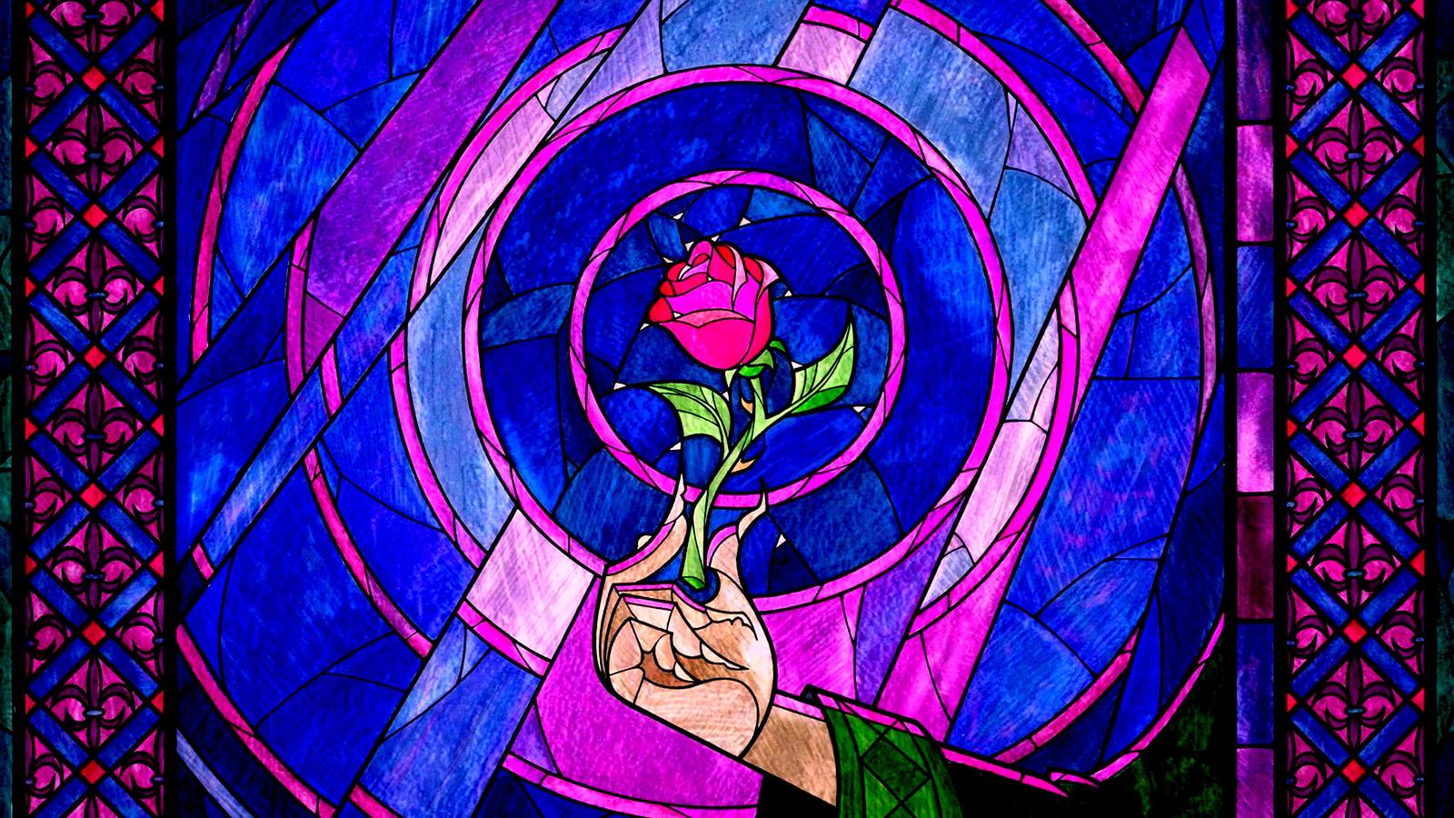 beauty and the beast enchanted rose wallpaper