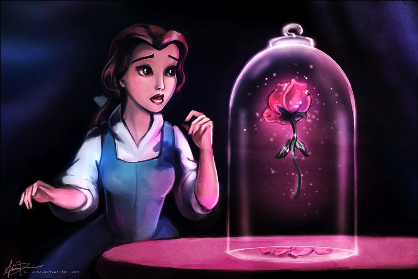 beauty and the beast enchanted rose wallpaper