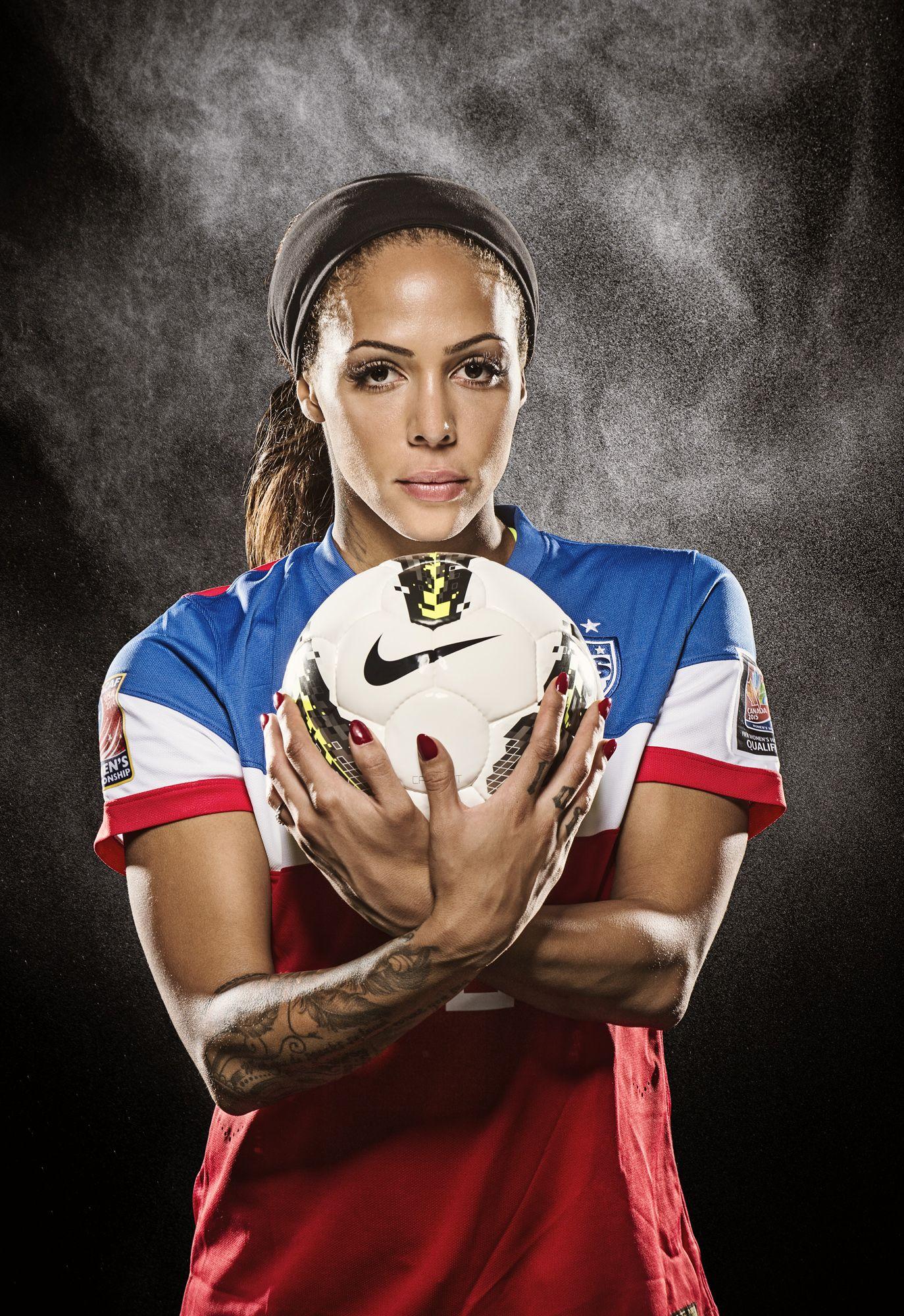 Portrait of Sydney Leroux of the US Women's Soccer team and gold