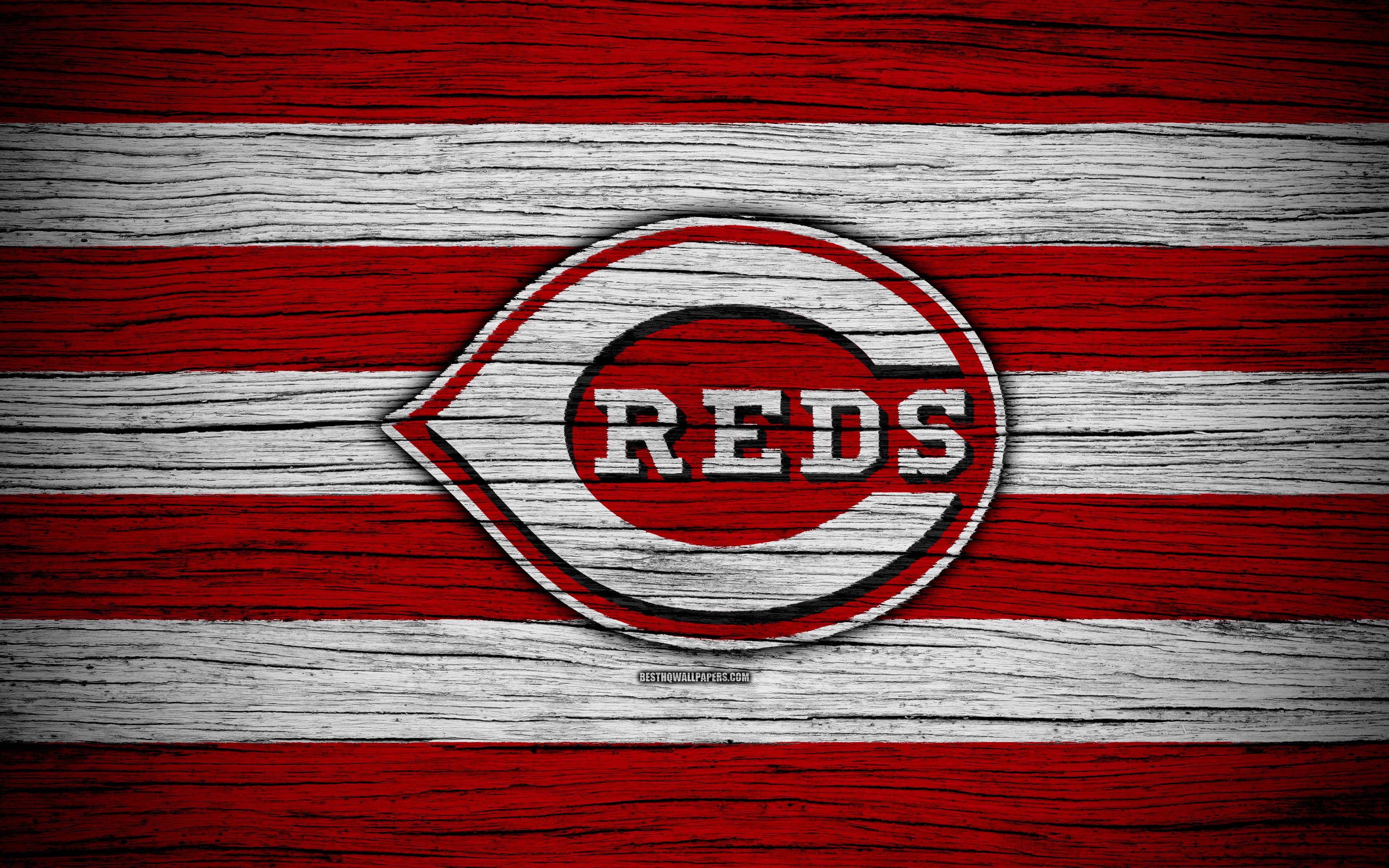 Download wallpaper Cincinnati Reds, 4k, MLB, baseball, USA, Major