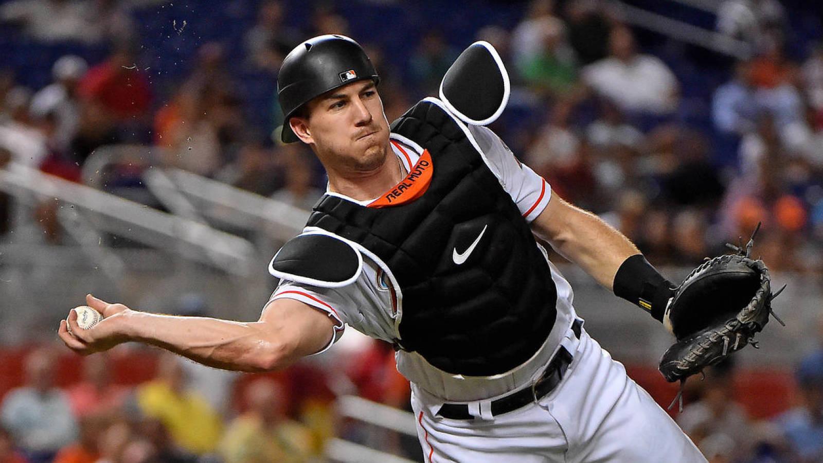 Download JT Realmuto Arms Open For A Hug Wallpaper