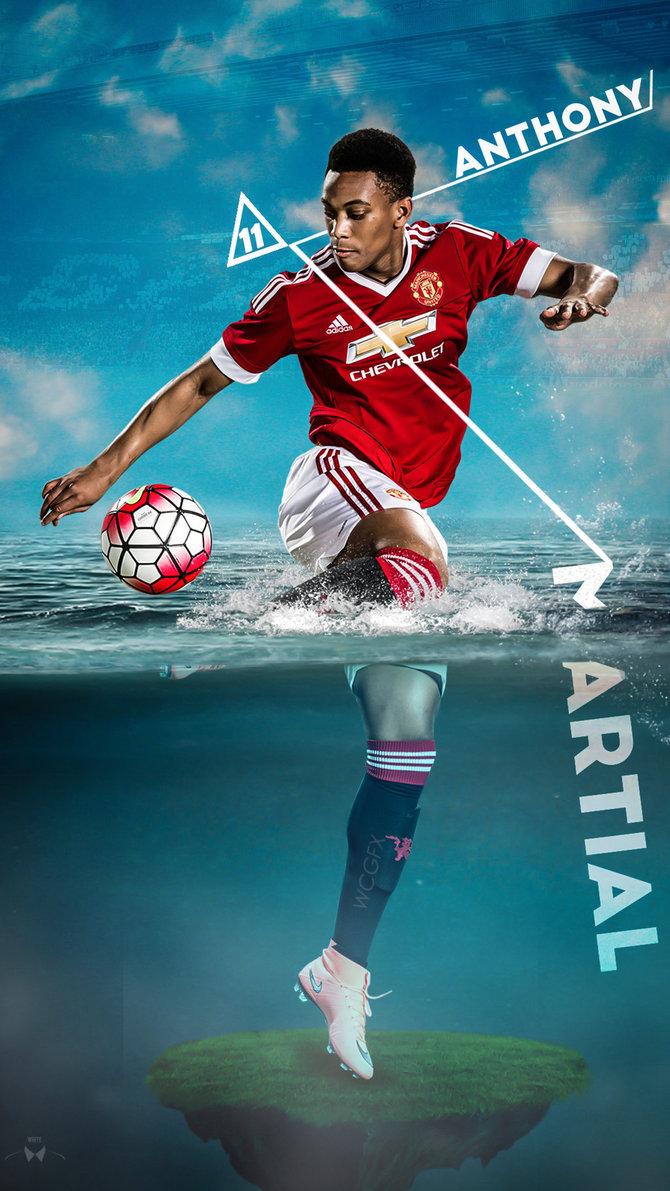 Download wallpaper Anthony Martial Manchester United portrait