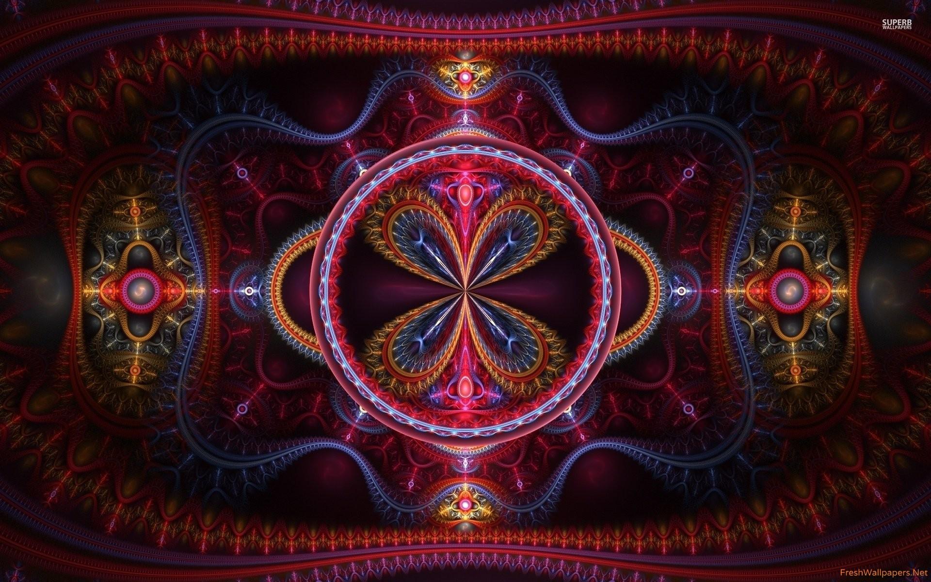 Amazing fractal flowers in the frame wallpaper