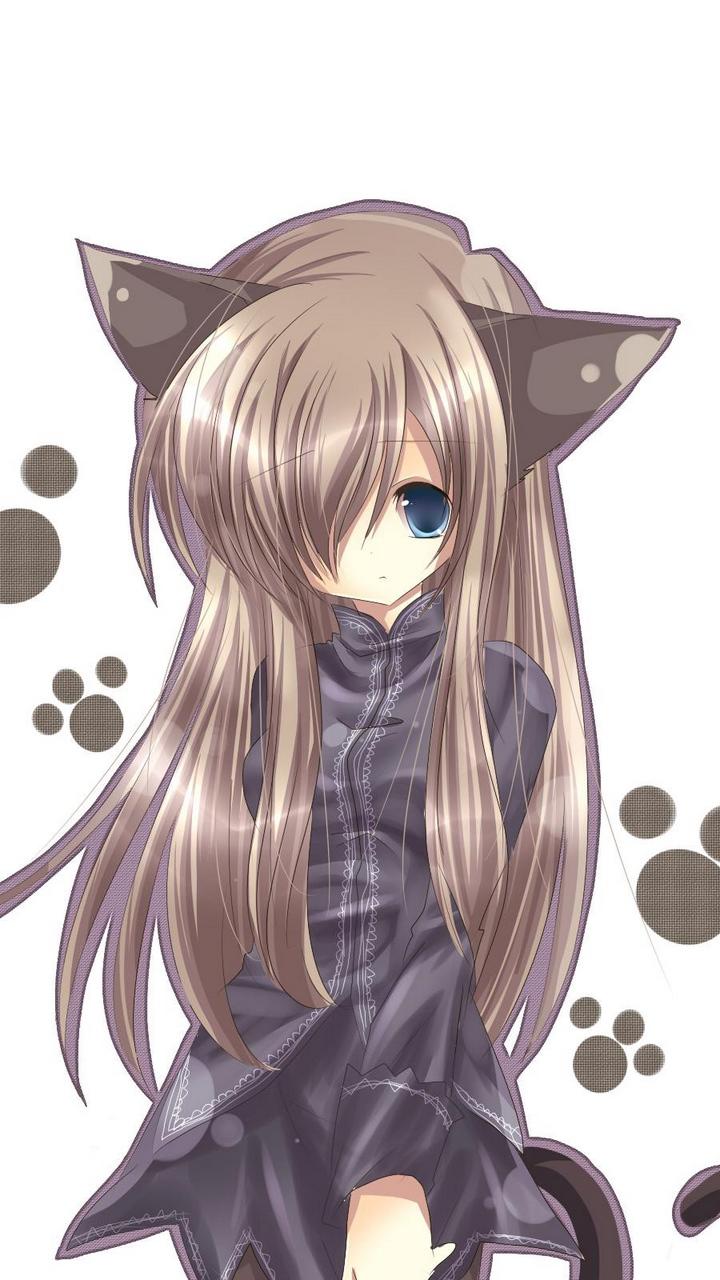 Download wallpaper 720x1280 cat girl, nekomimi, art, anime, girl
