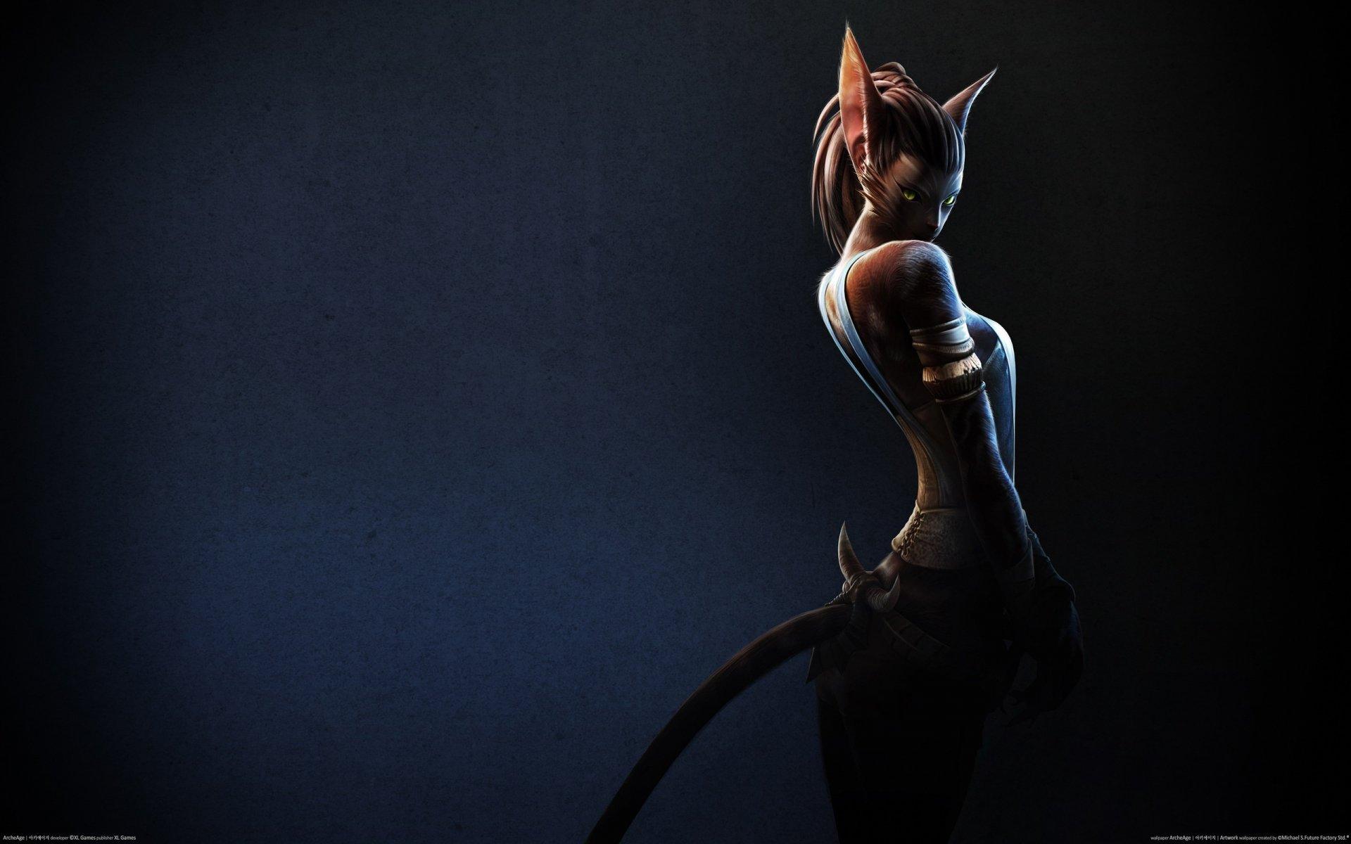 archeage online cat girl ferre ferry HD wallpaper