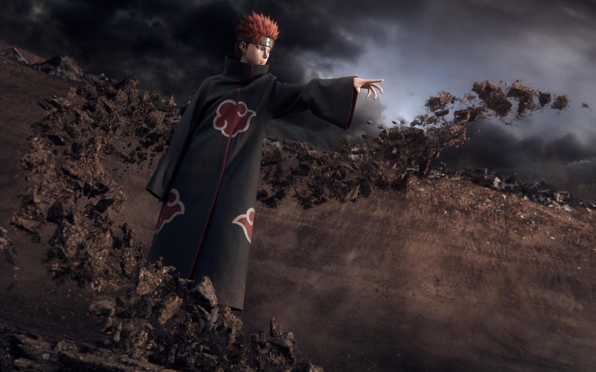 pain, Naruto, Akatsuki, anime, manga, 3D, orange hair, anime girls