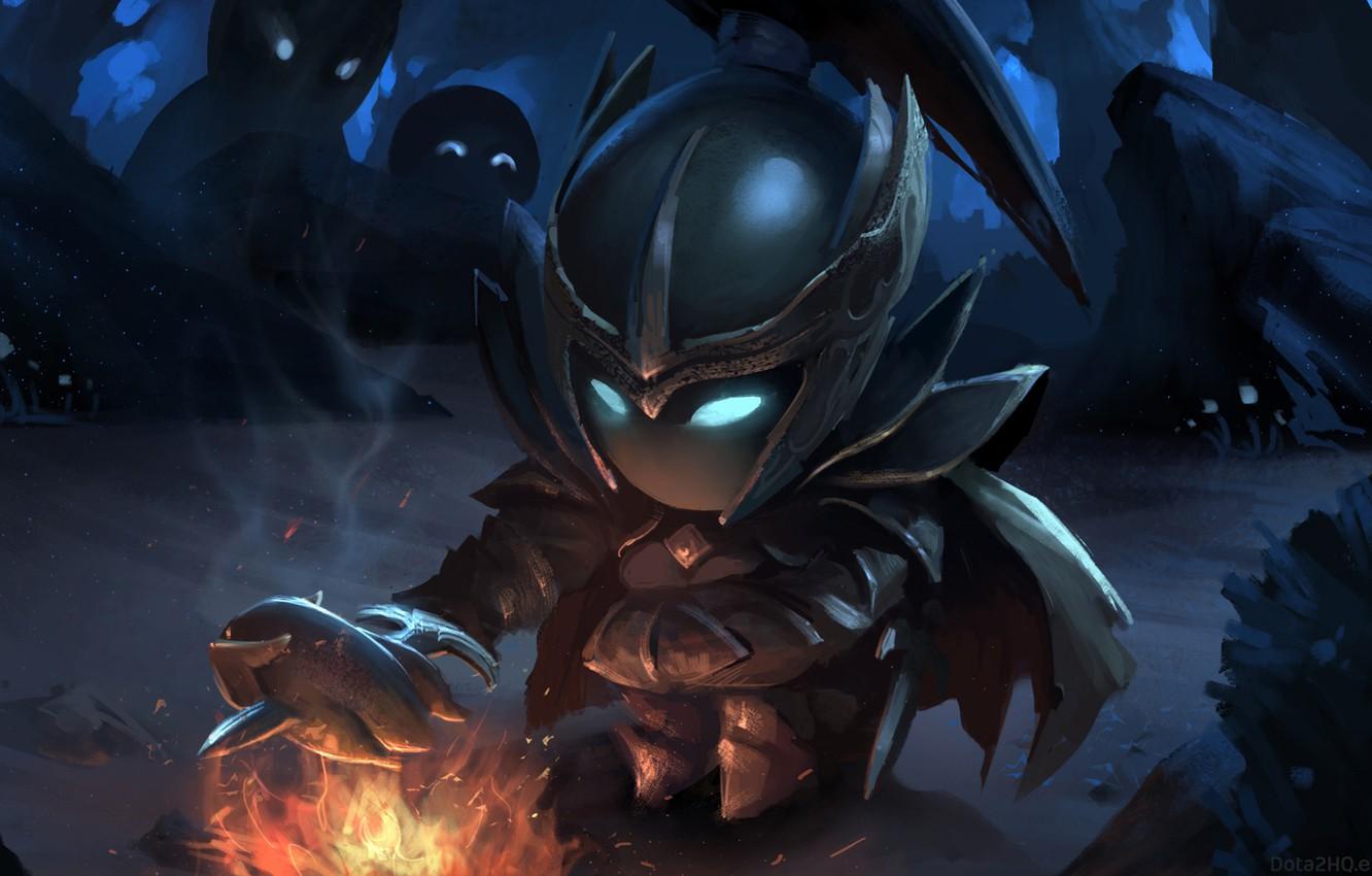 Wallpaper girl, art, the fire, chibi, Dota 2, Phantom Assassin