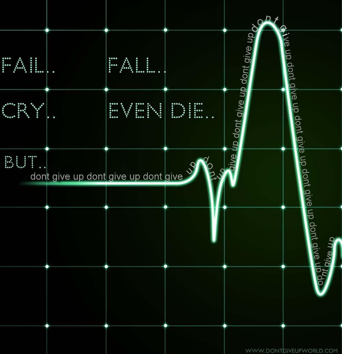 Don't Give Up Motivational wallpaper, pulse and heart beat. Dont