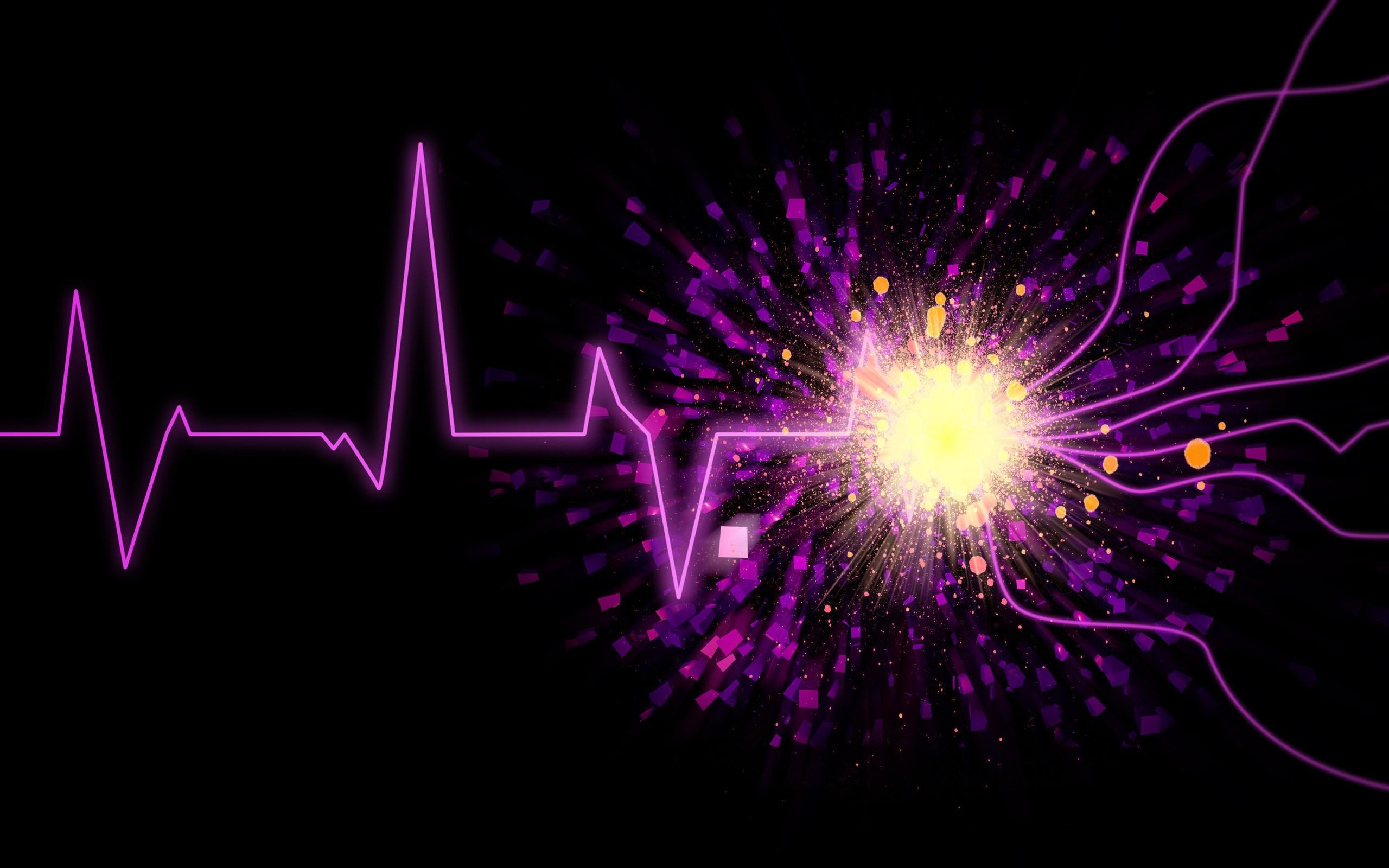 Purple pulse on a black background wallpaper and image