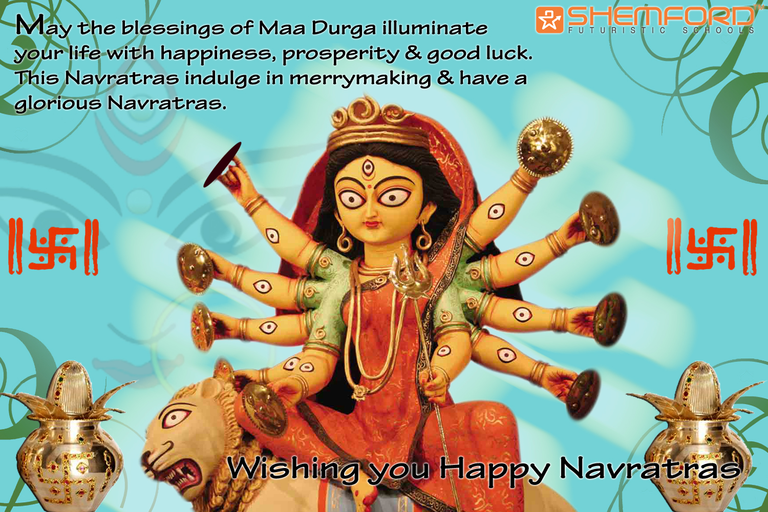 Happy Navratras Maa Durga Puja Jai Mata Di Wallpaper Greetings Card