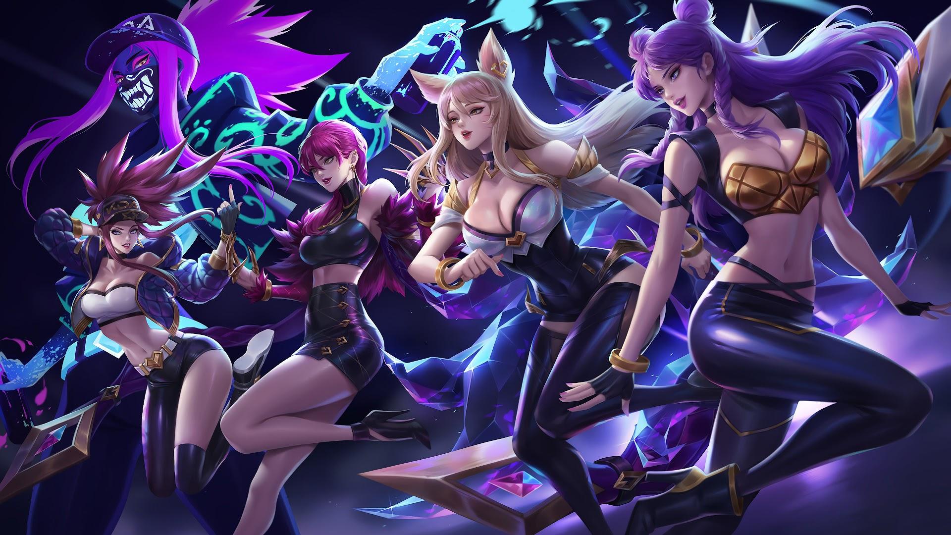 K DA, Kai'Sa, Ahri, Evelynn, Akali, LoL, 4K, 3840x2160, Wallpaper