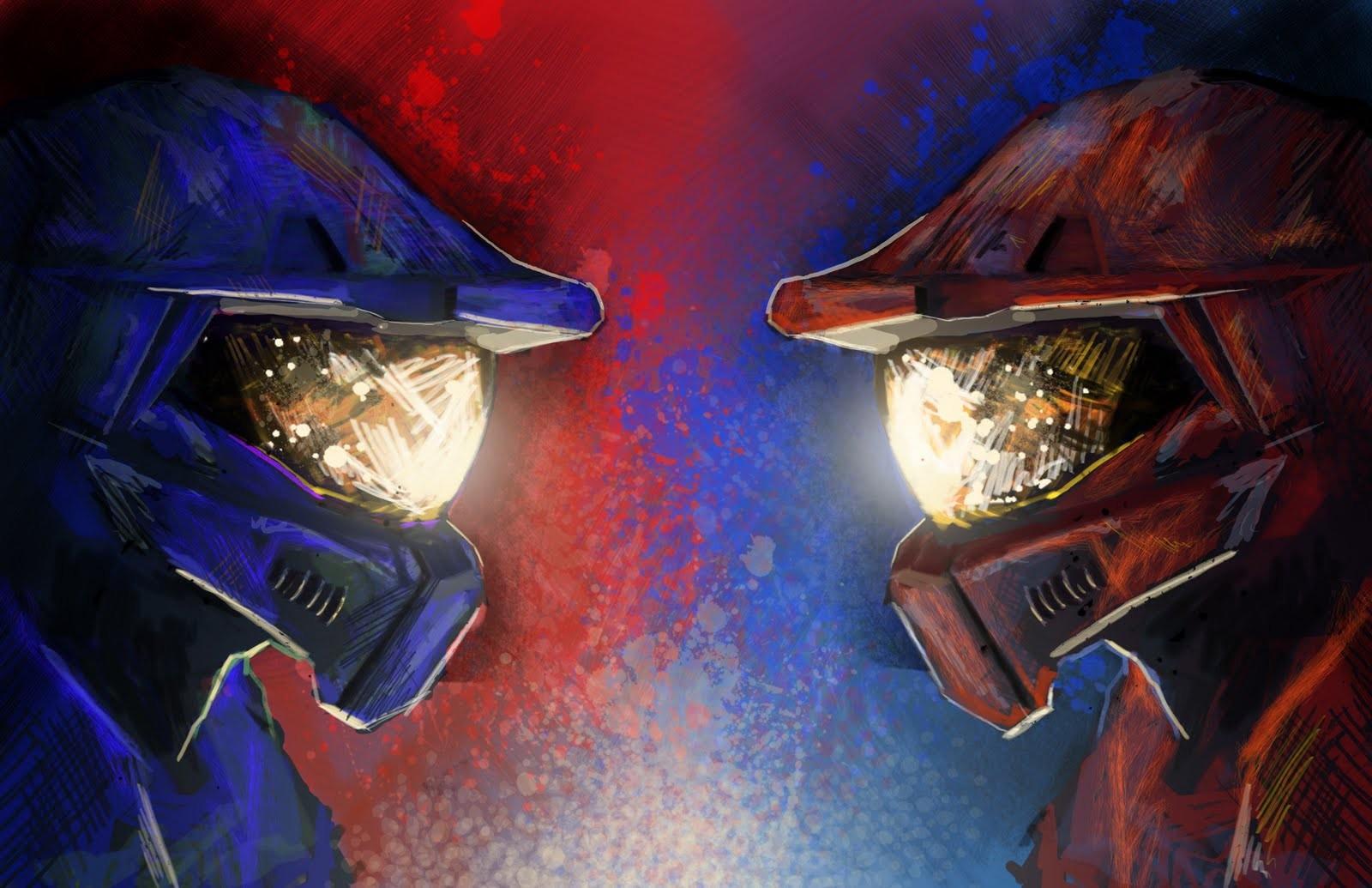Red vs blue background