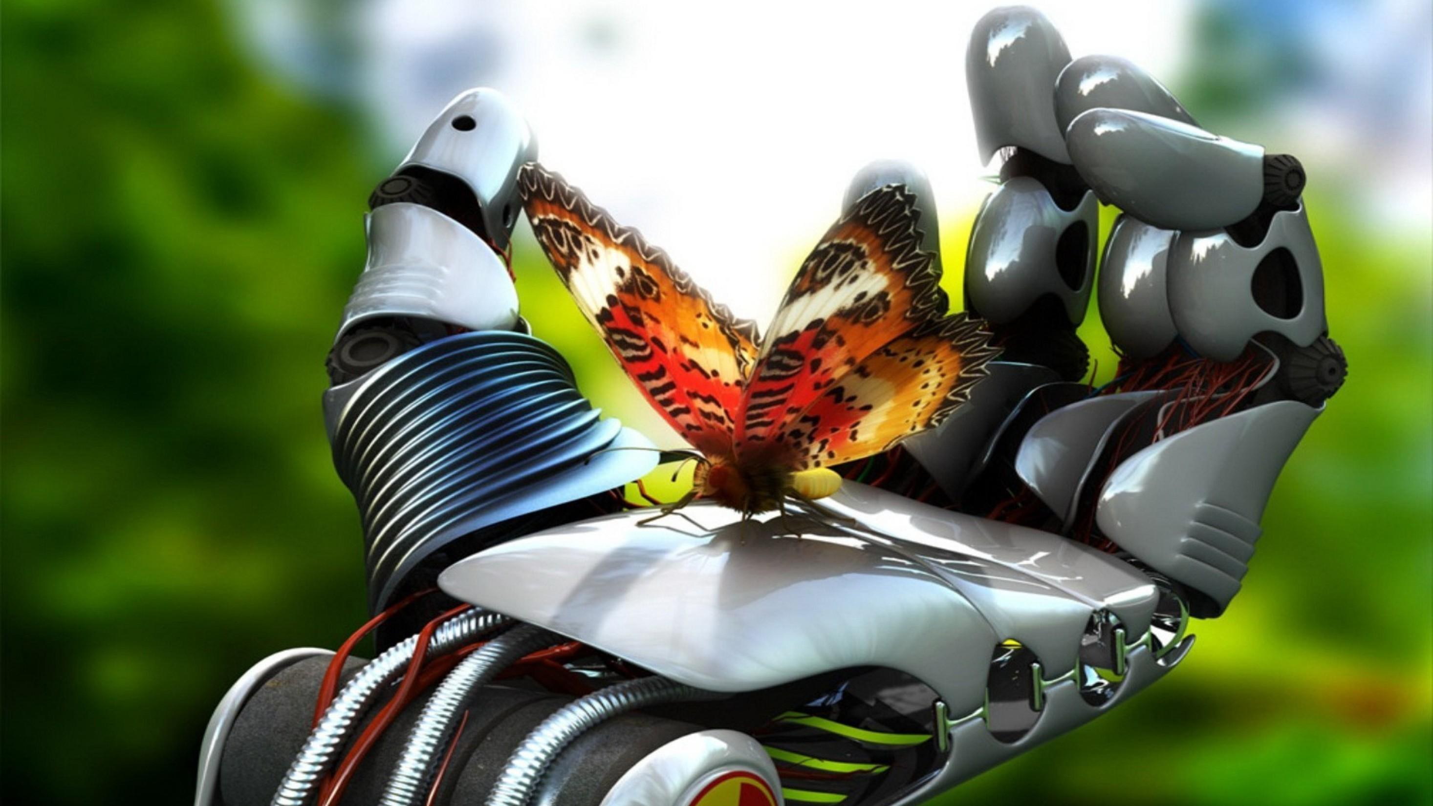 robot hand butterfly HD wallpaper.com • 4K 5k