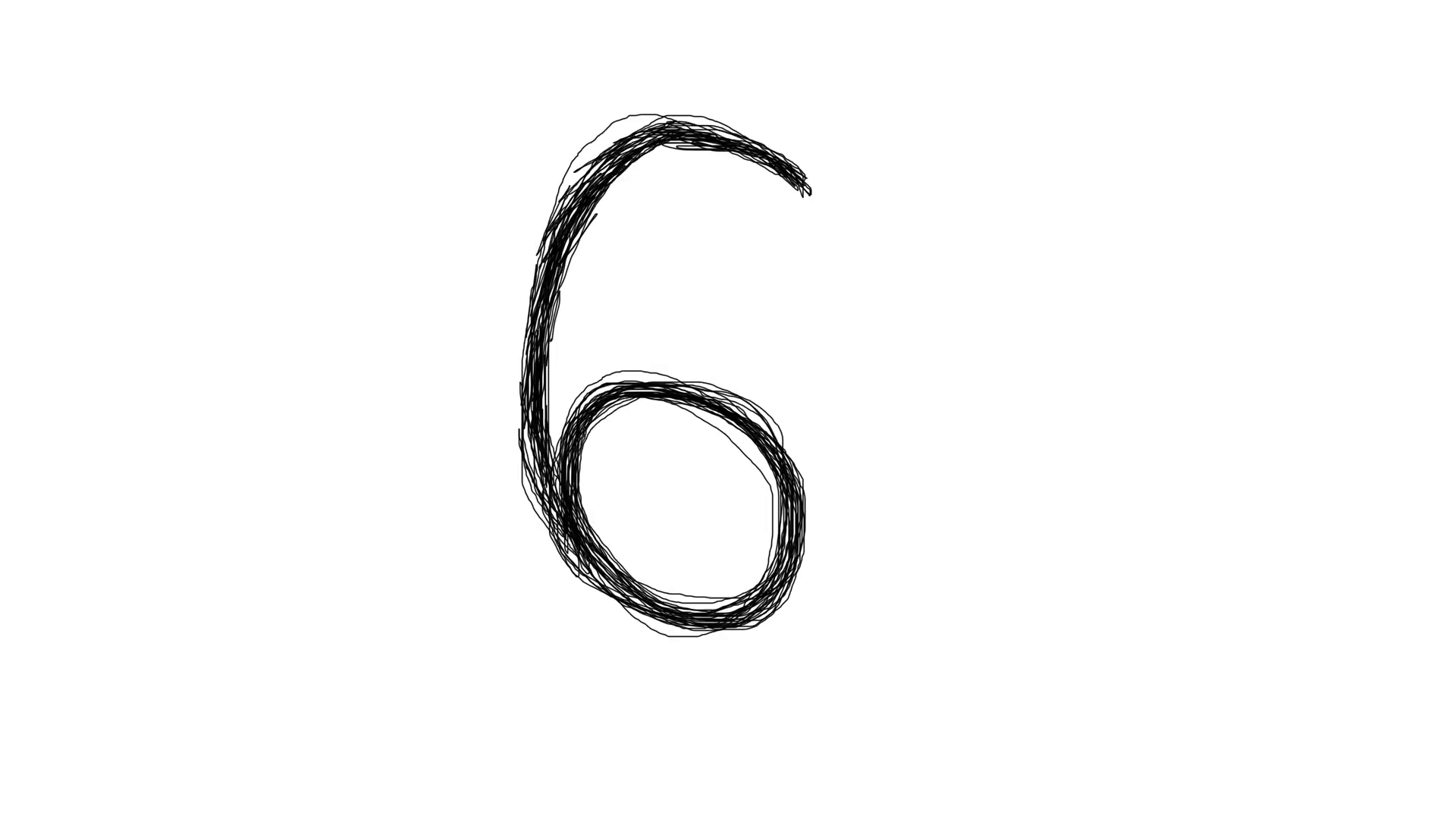K Number 6 Scribble Animated Doodle Six Motion Background