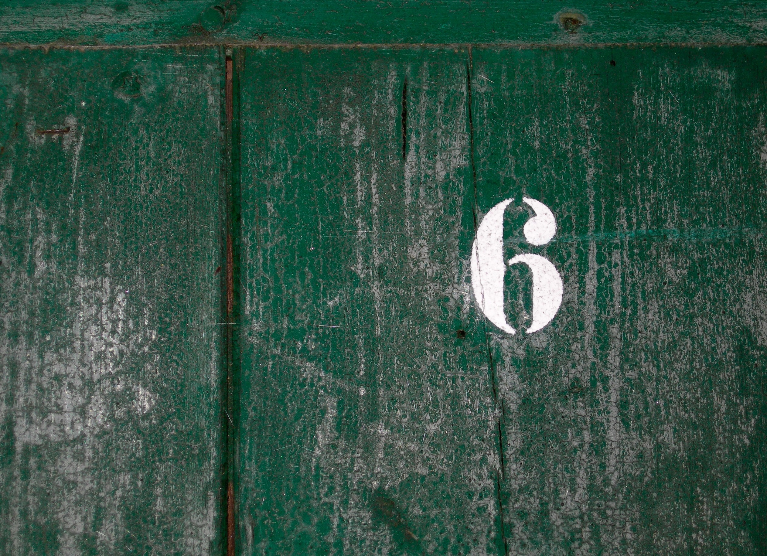 Number, Wooden Door, Door, Six, Wood, door, green color free image