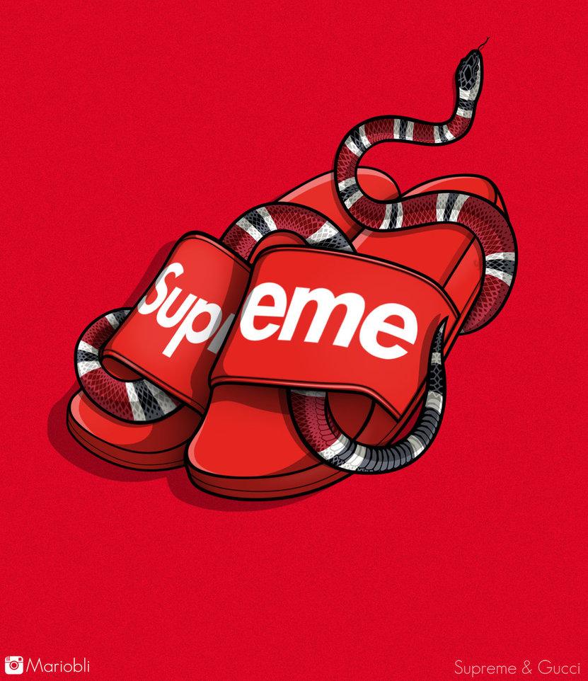 Supreme Flip Flops, blood, brands, flip flops, red, HD phone wallpaper
