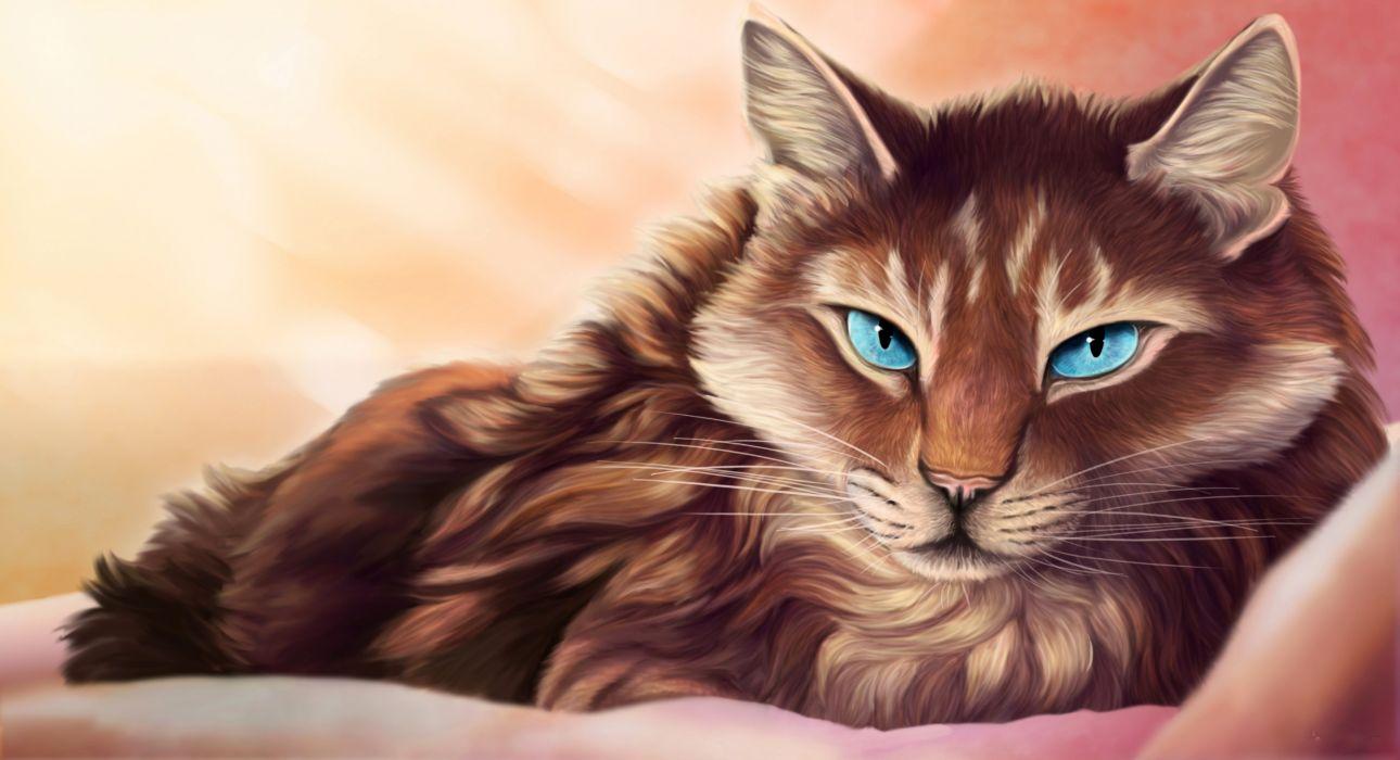 Cats Painting Art Animals wallpaperx1466