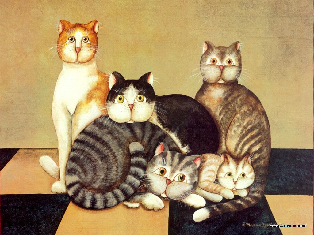 Cat Paintings by Donna Masters Kriebel (Vol.1) 1024x768 NO.2 Desktop