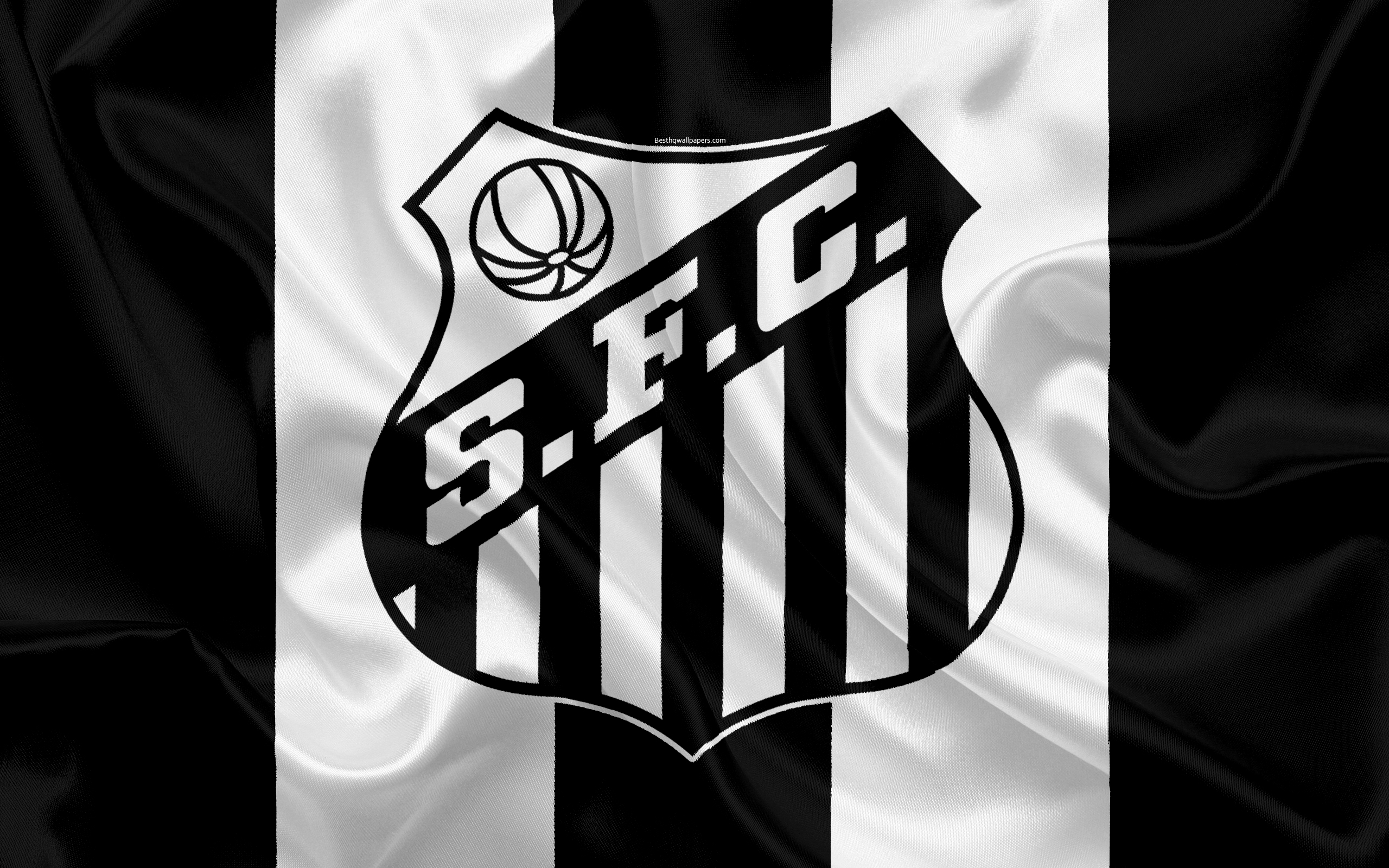 Download wallpapers Santos FC, Brazilian football club, emblem, logo