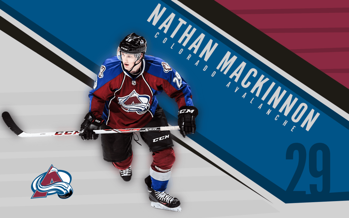 Download Red And Blue Nathan MacKinnon Wallpaper