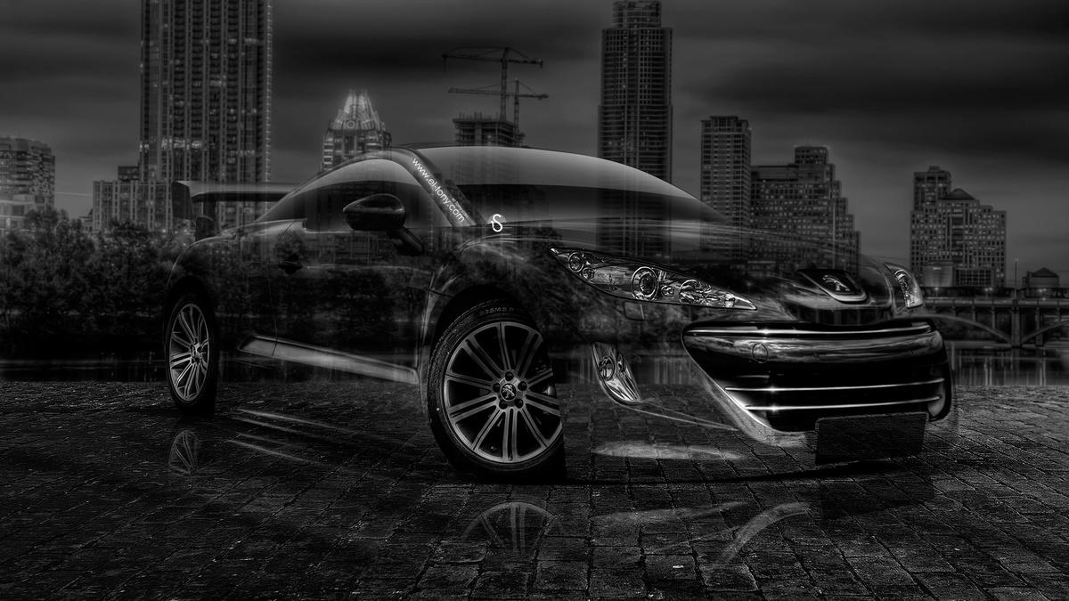 Peugeot RCZ Crystal City Car 2014 Photoshop HD Wallpaper Design By