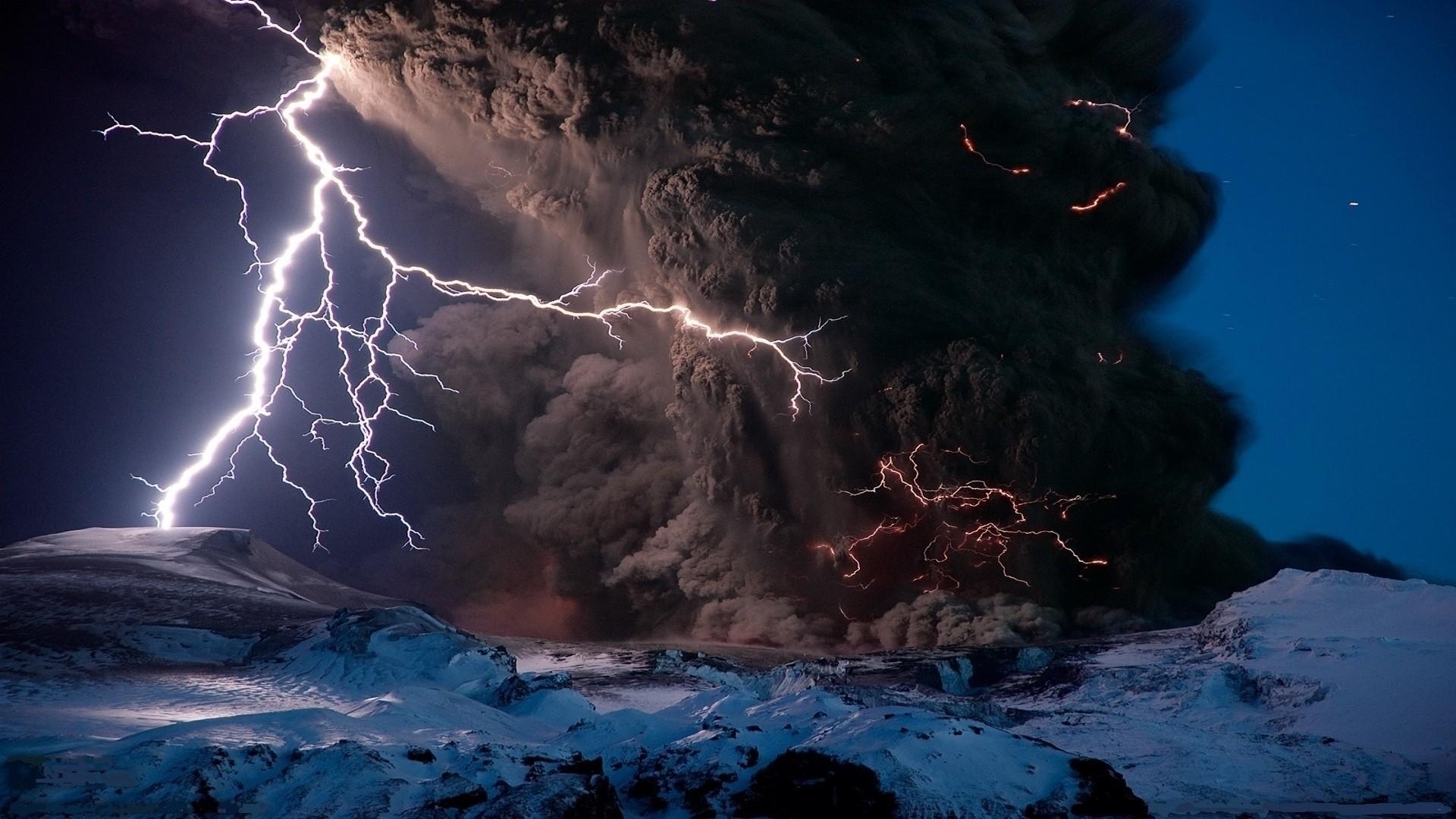 lightning, #rock, #winter, #volcano, #landscape, #long exposure