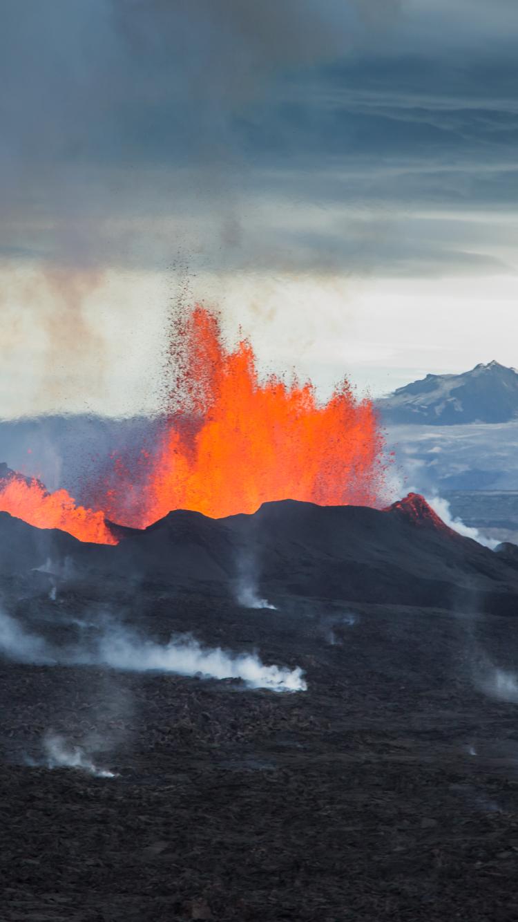 Group of Volcano Eruption Iceland Wallpaper