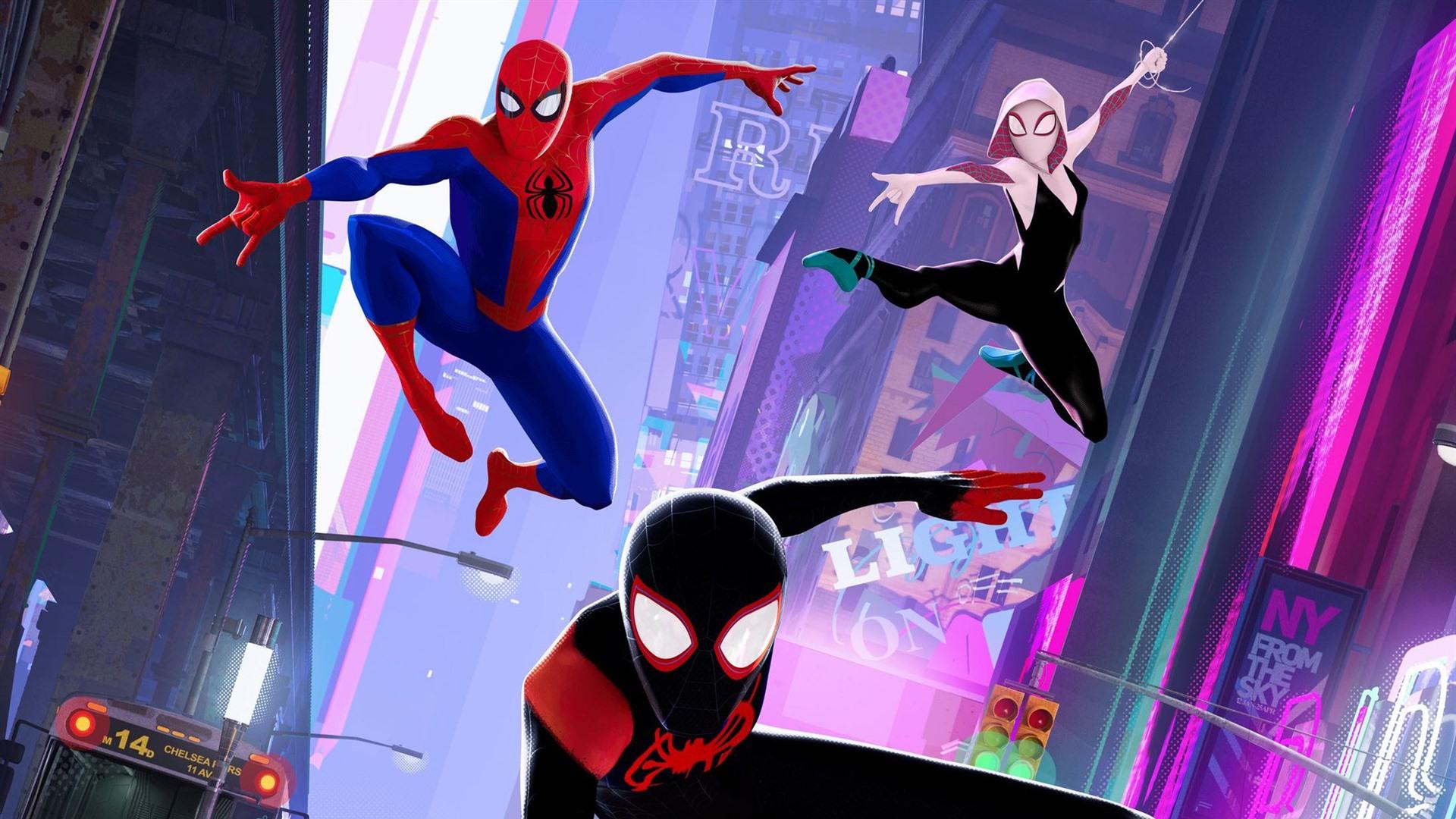 Wallpaper Spider Man: Into The Spider Verse, Anime Movie 2018