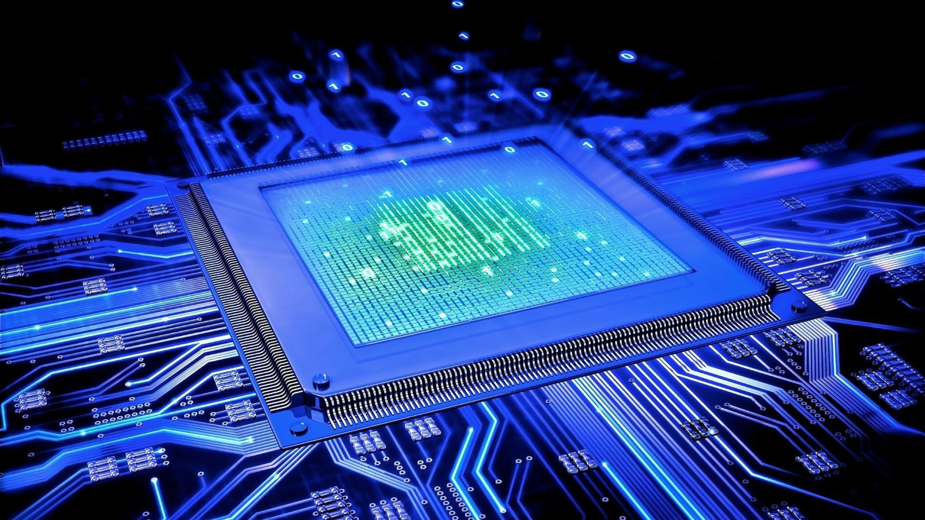 Technology Computer Circuit boards Glowing HD Wallpaper, Desktop