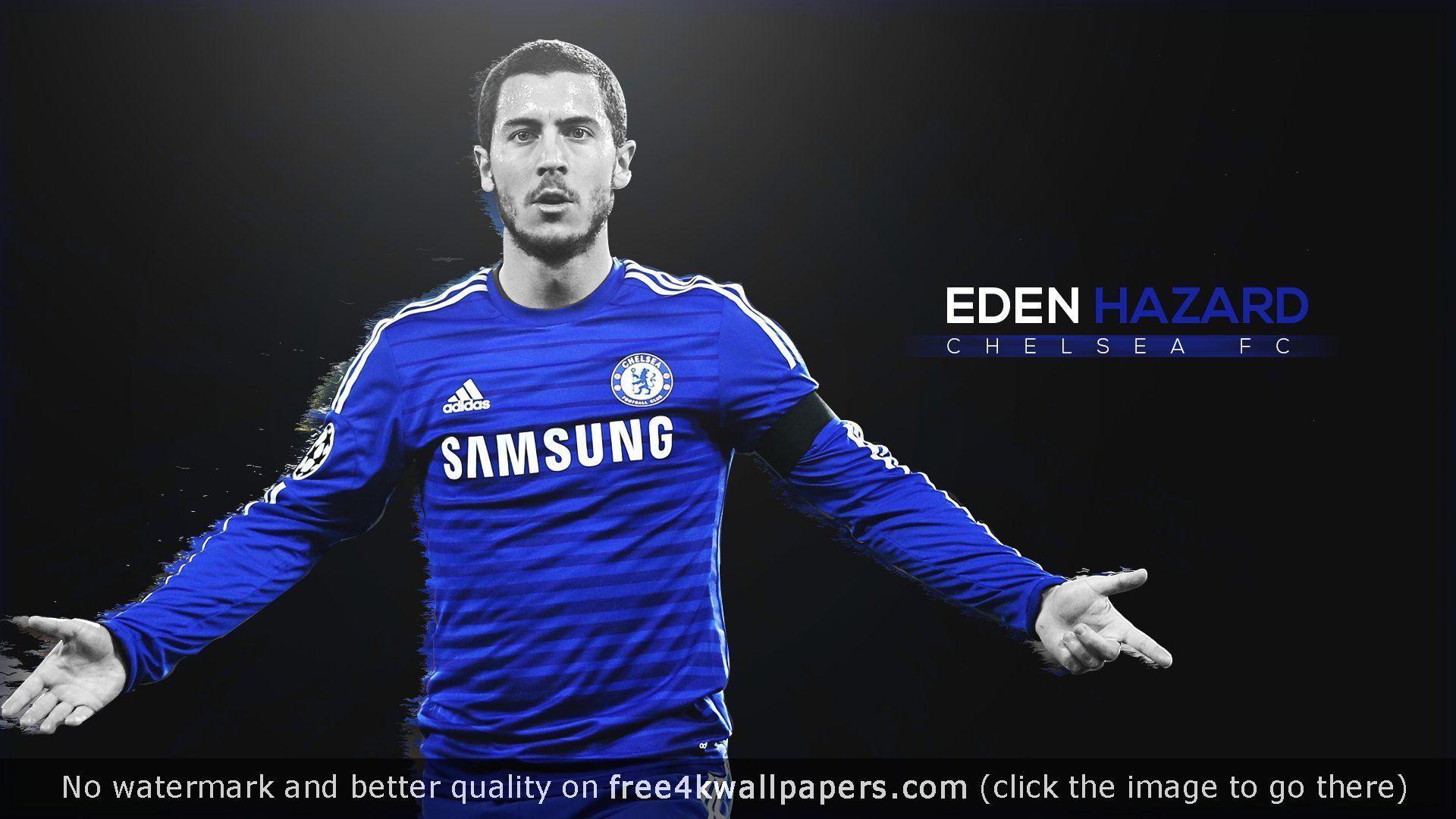 Men's blue long-sleeved jersey shirt, Eden Hazard, Chelsea FC, selective  coloring, men HD wallpaper