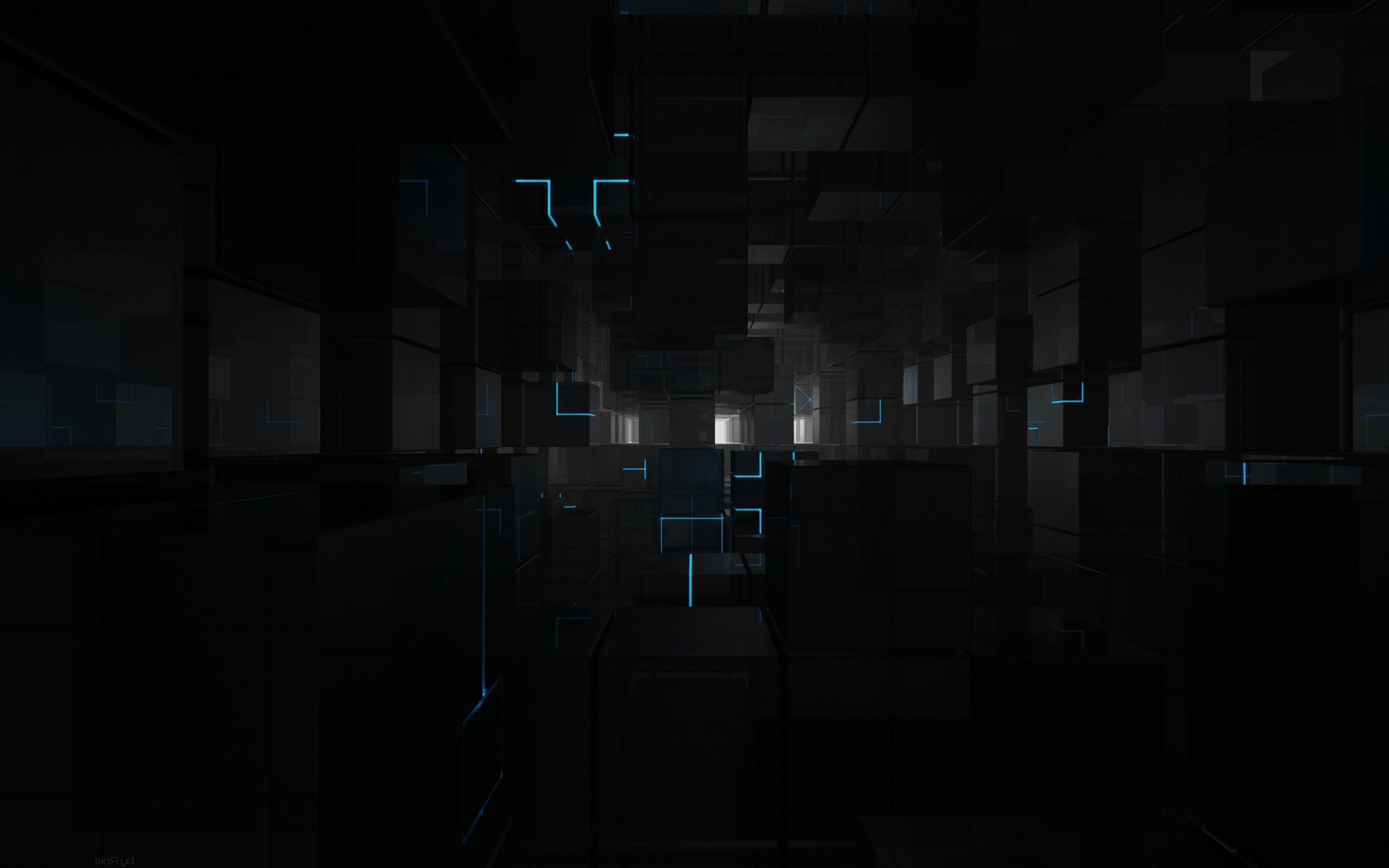 cube, Black, Blue, White, Shiny, Reflection, Minimalism, Simple, 3D