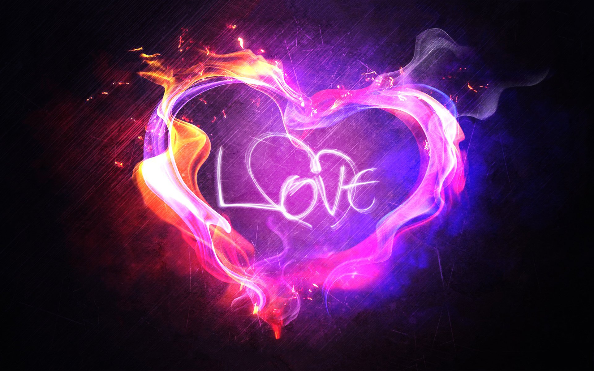 Heart love flame wallpapers.