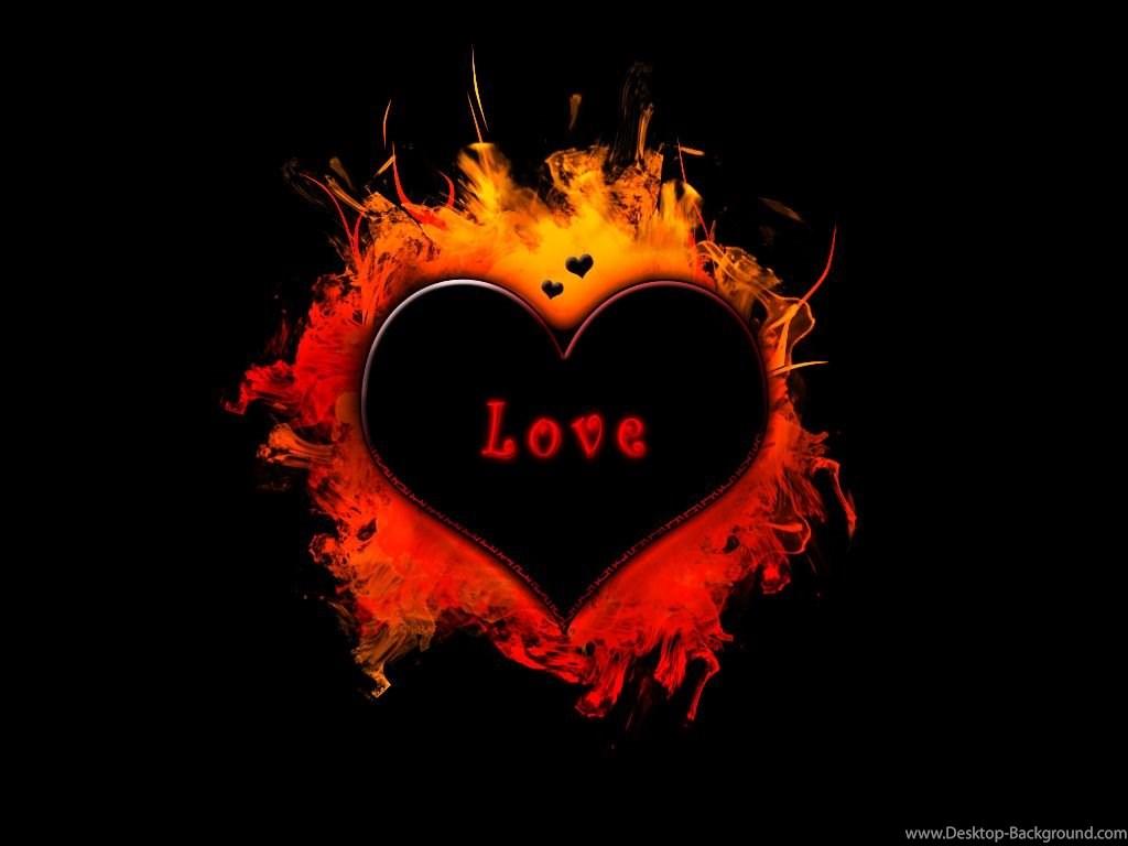 Love In Fire Wallpaper Desktop Background