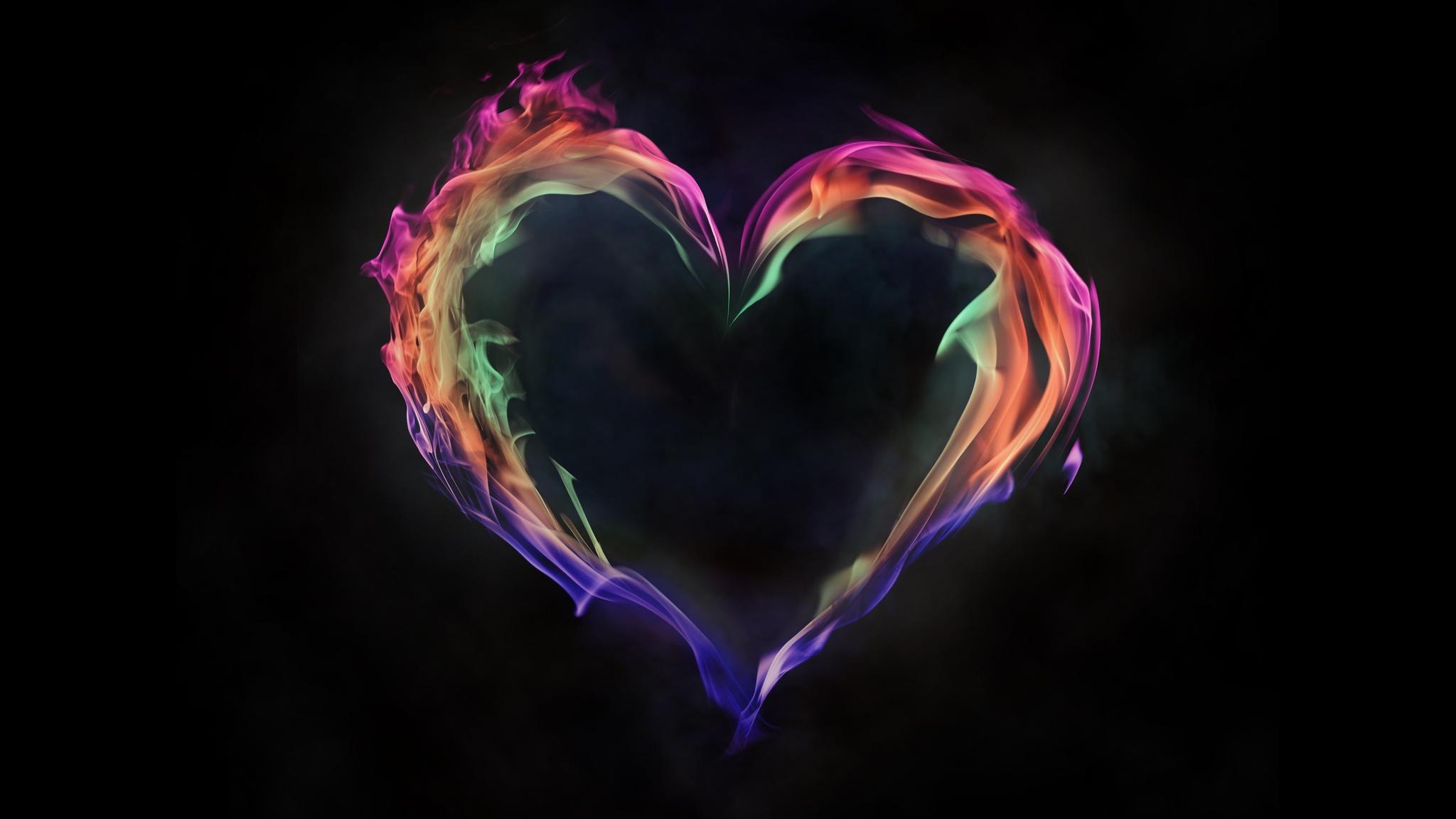 Flame Artistic Heart Love 5k 2048x1152 Resolution HD 4k