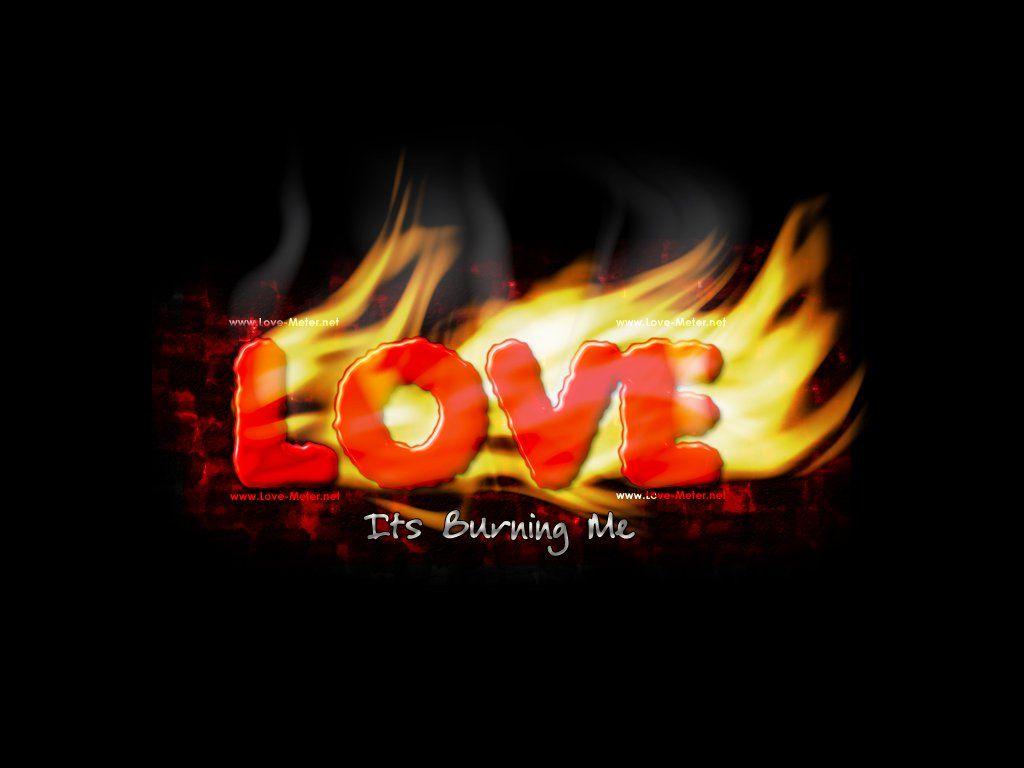 Love on Fire word 'Love' on Fire Wallpaper and Love