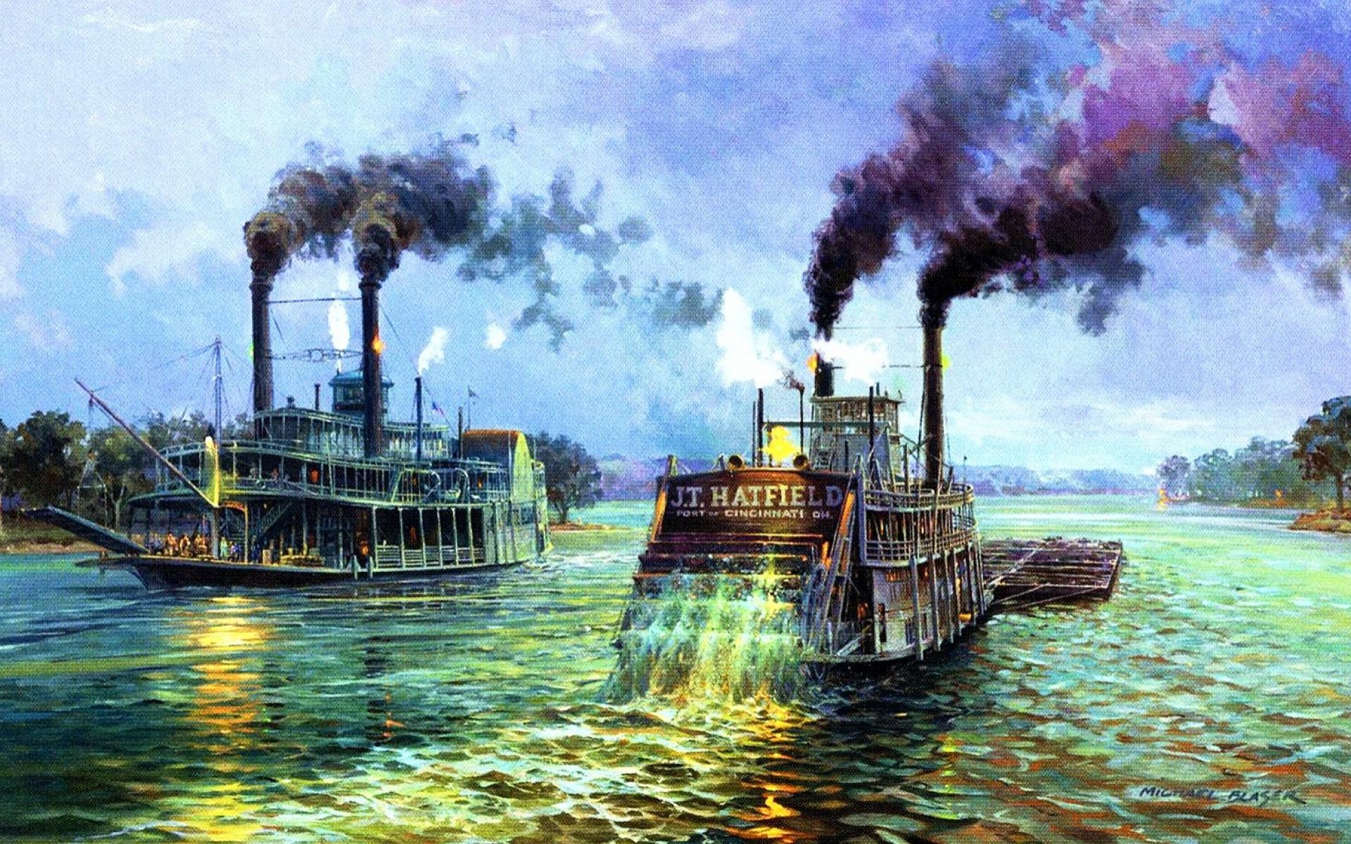 River Steam Boats Mississippi wallpaper. River Steam Boats