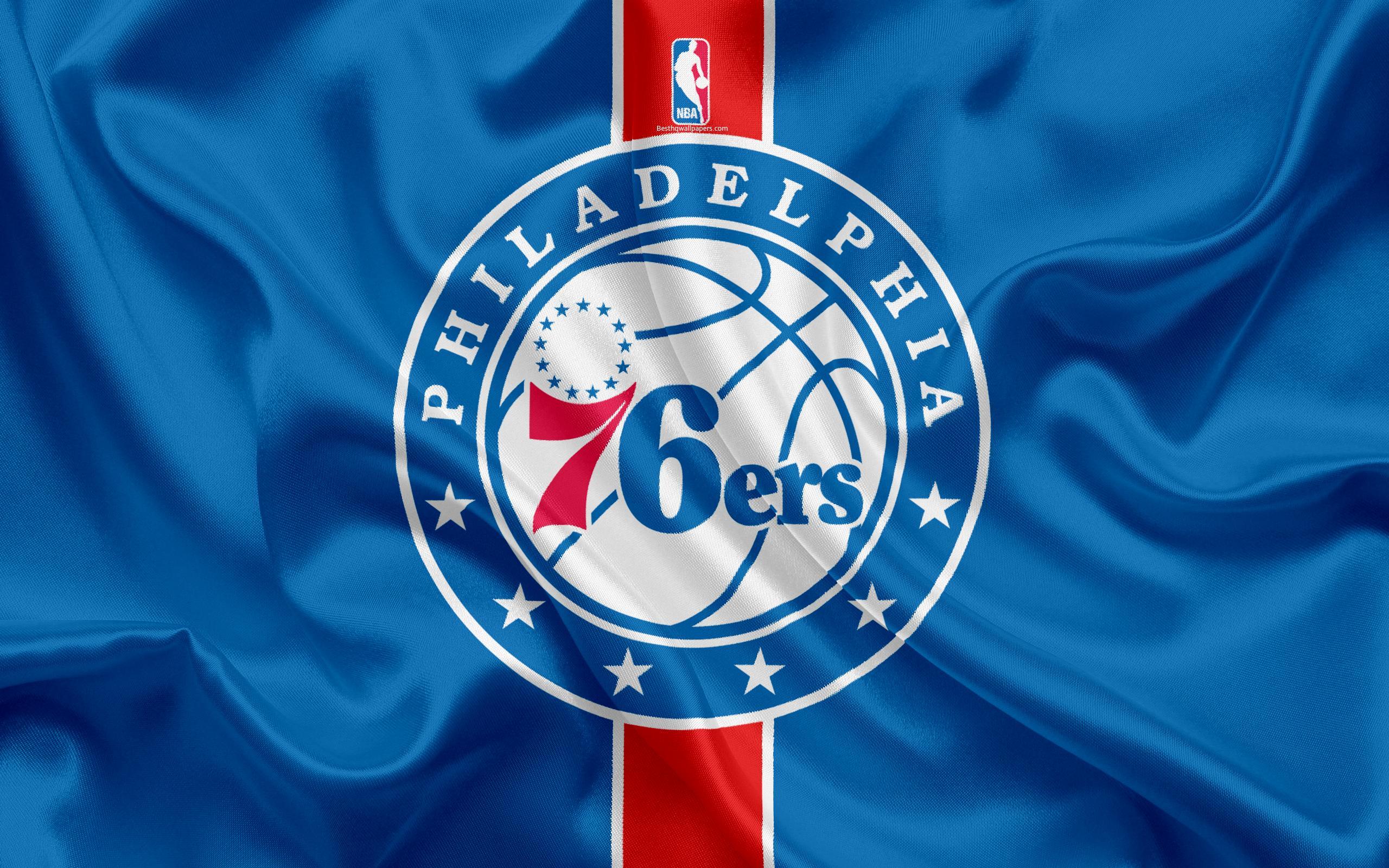 Download wallpaper Philadelphia 76ers, Basketball Club, NBA, emblem