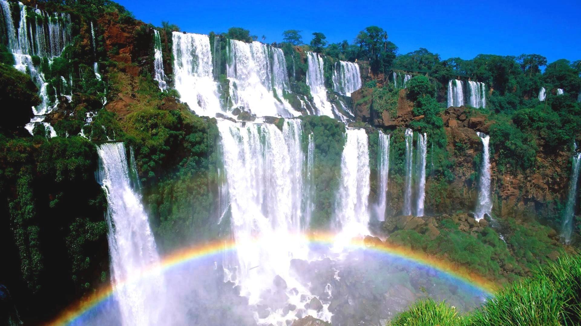 Wallpaper iguazu falls, raibow, waterfalls, argentina, brazil