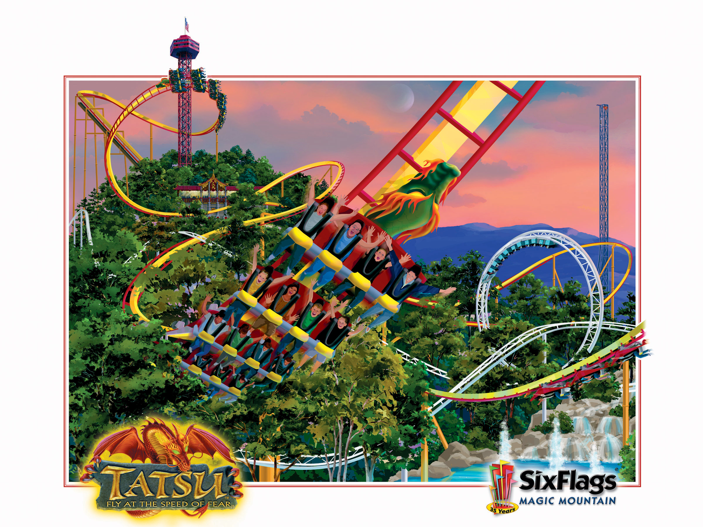 Six Flags Magic Mountain Tatsu Roller Coaster Construction Photo