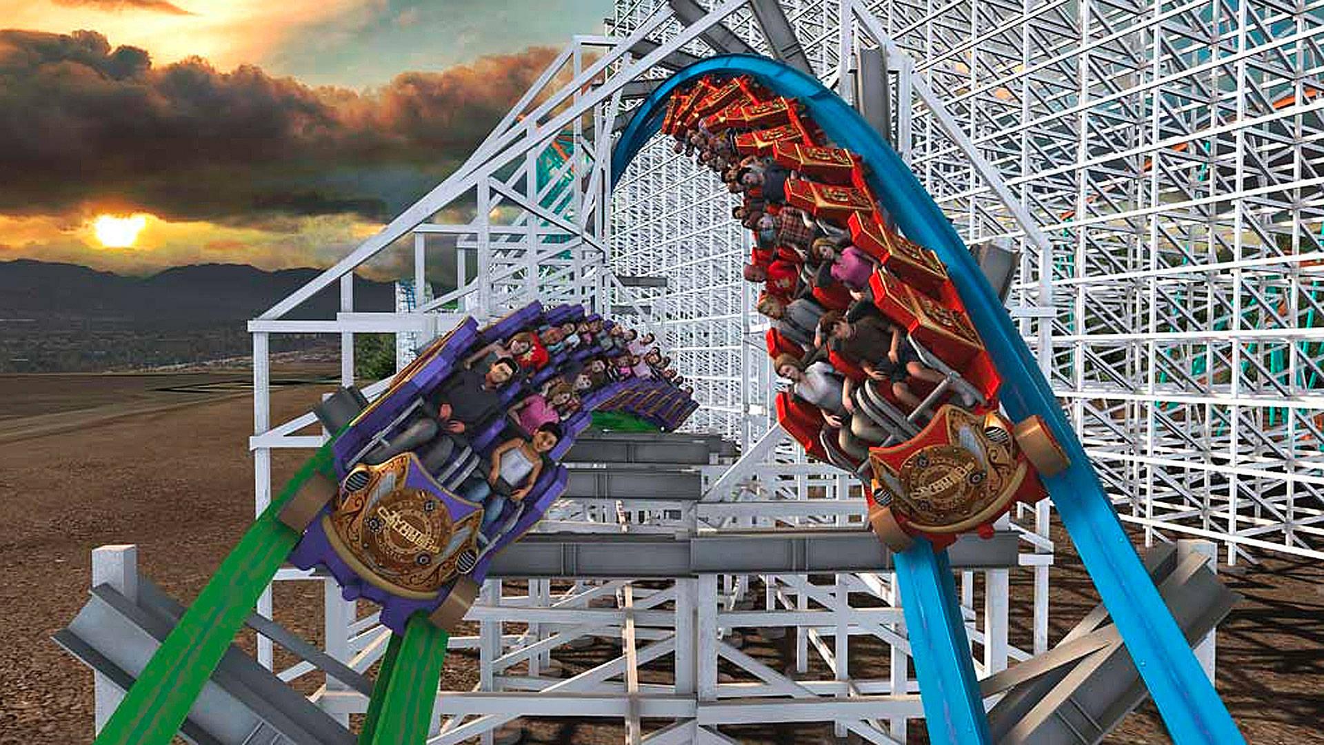 Six Flags Magic Mountain RollerCoaster Twisted Colossus