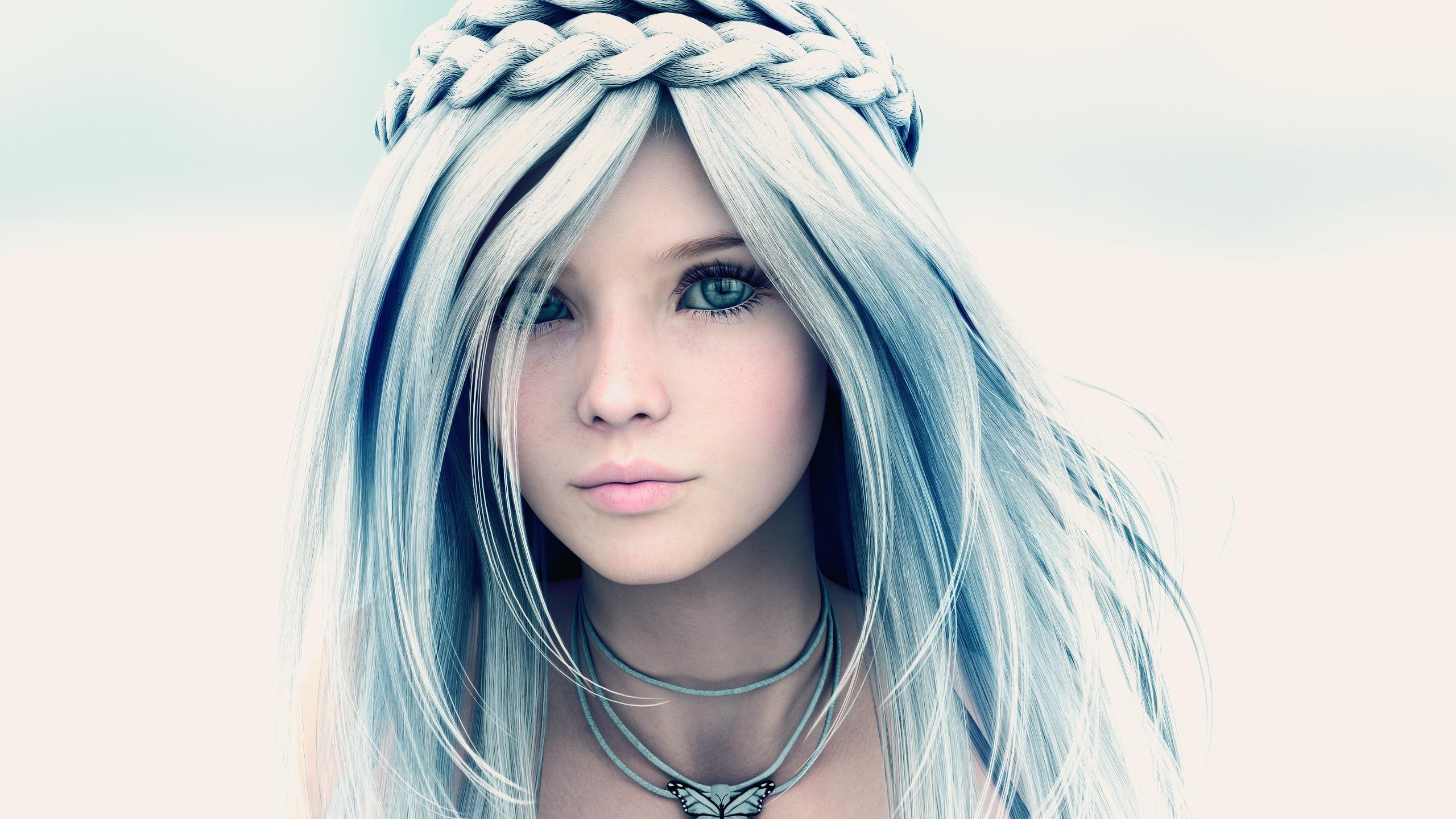Anime Girl with White Hair and Blue Eyes - wide 10