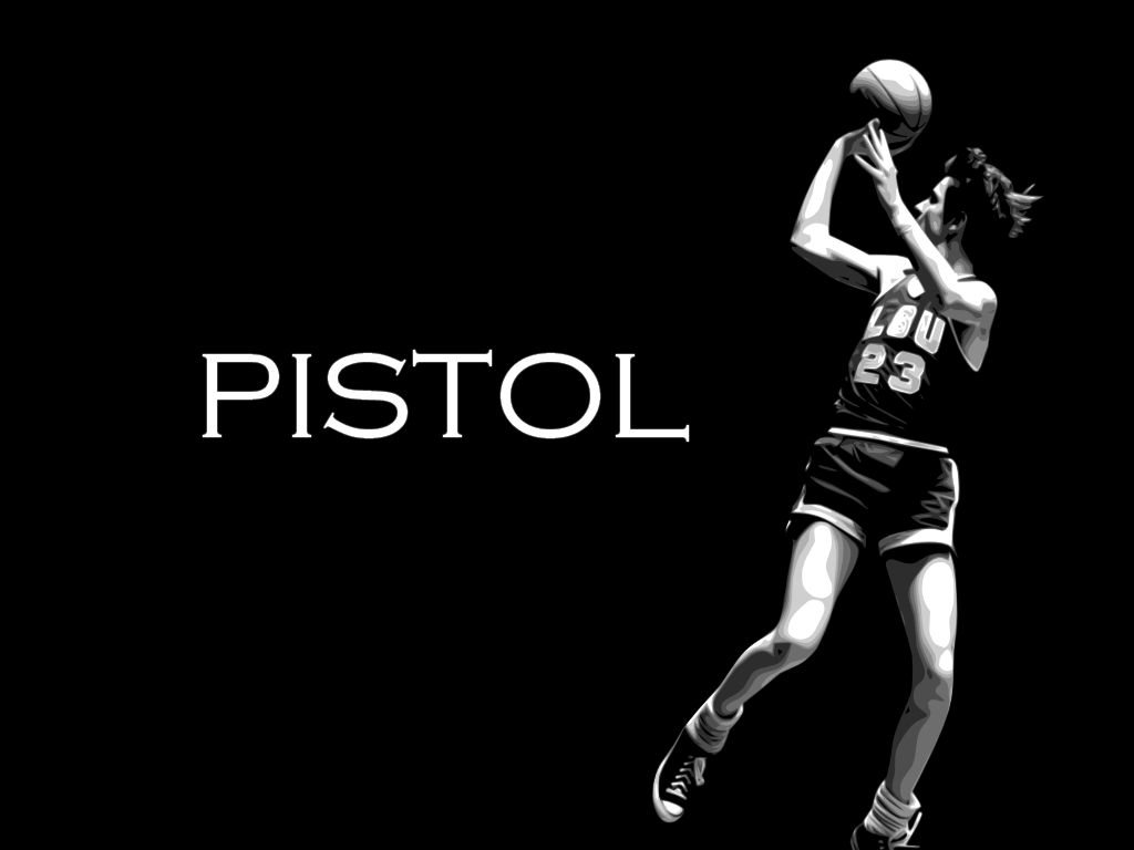 pistol' pete. basketball icons. Pistol pete