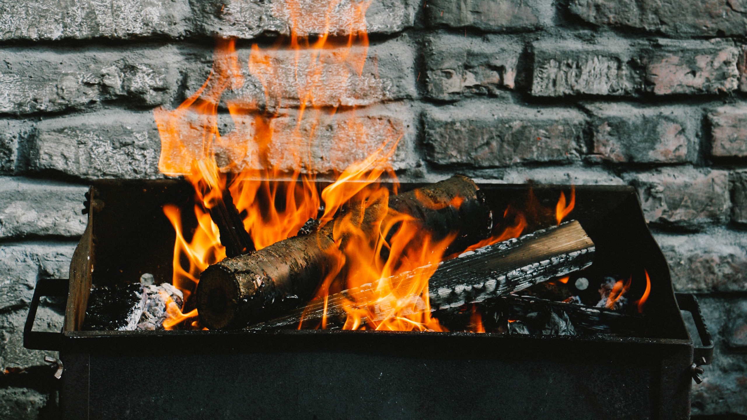 Wallpaper Firewood, Fire, Wall, Barbecue picture & HD photo